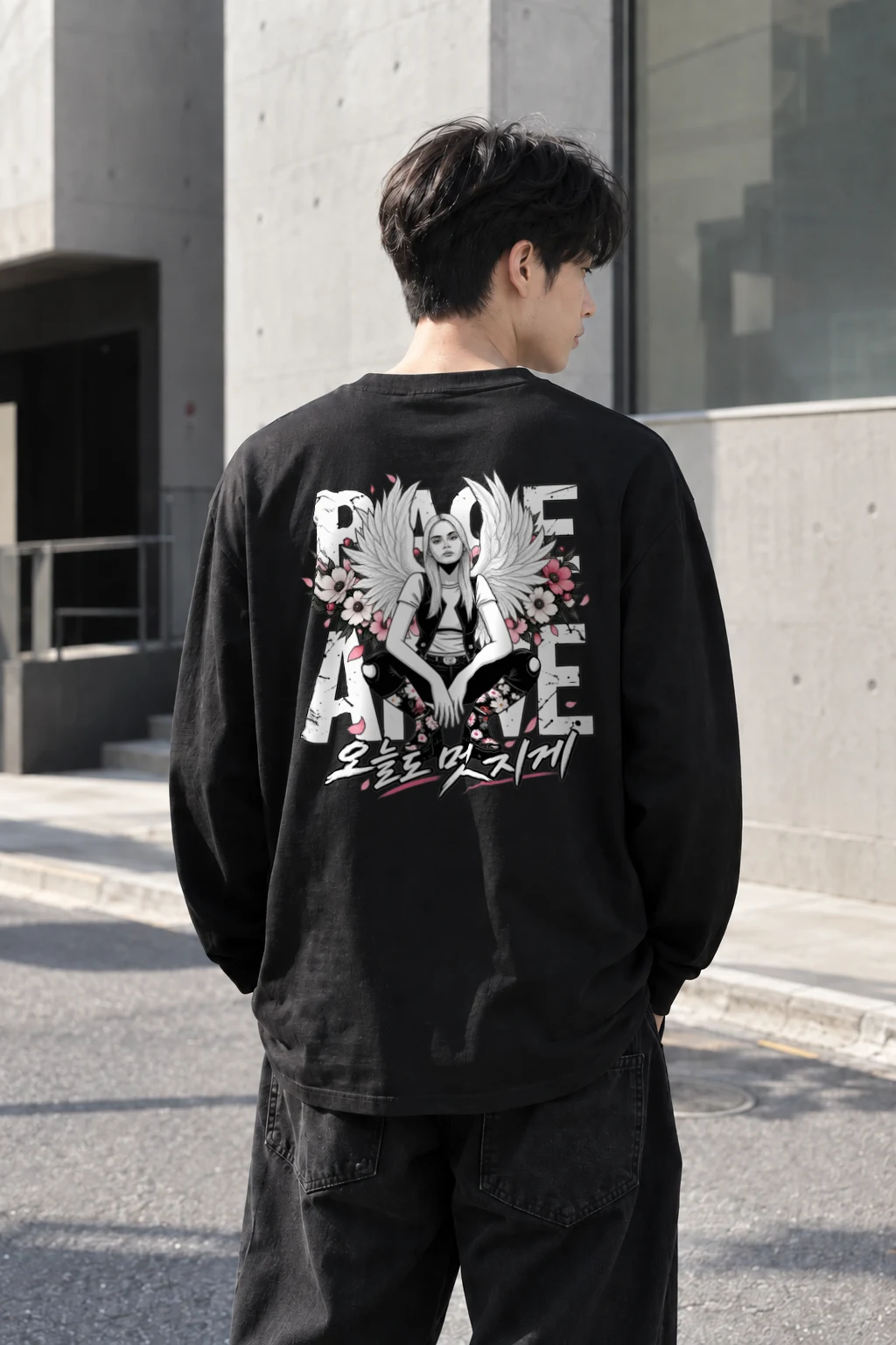"Peace Love Rock N Roll" Unisex Longsleeve T-shirt | Gildan 2400