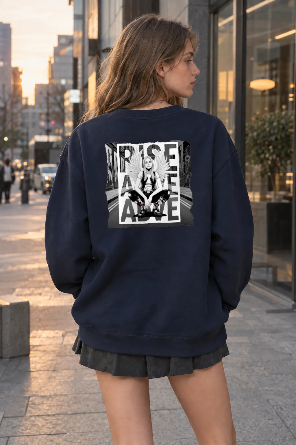 "Peace Street Angel" Heavy Blend Unisex Crewneck Sweatshirt | Gildan 18000