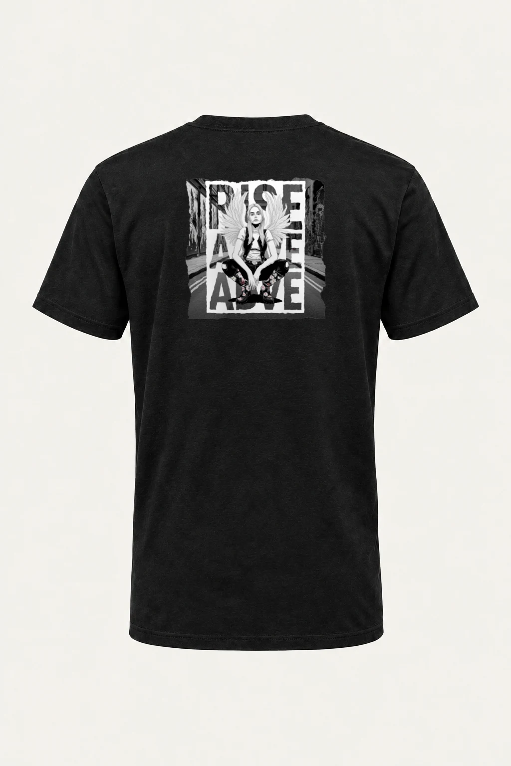 "Peace Street Angel" Heavyweight Unisex Crewneck T-shirt | Gildan 5000