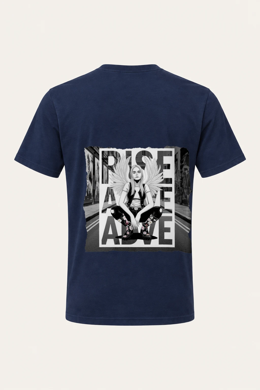 "Peace Street Angel" Heavyweight Unisex Crewneck T-shirt | Gildan 5000