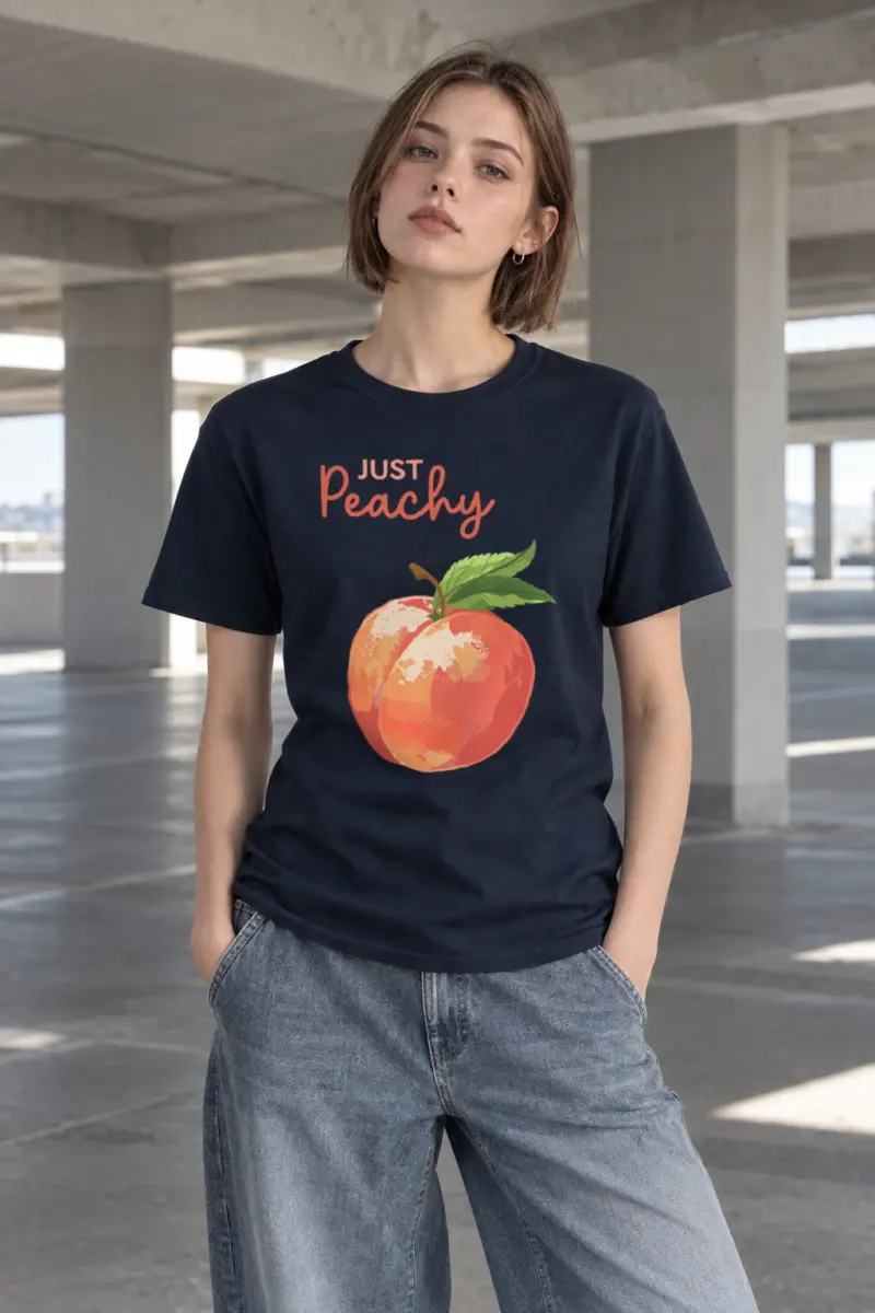 "Peach Bloom" Heavyweight Unisex Crewneck T-shirt