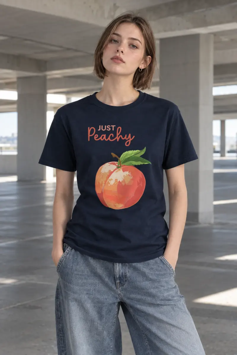"Peach Bloom" Heavyweight Unisex Crewneck T-shirt