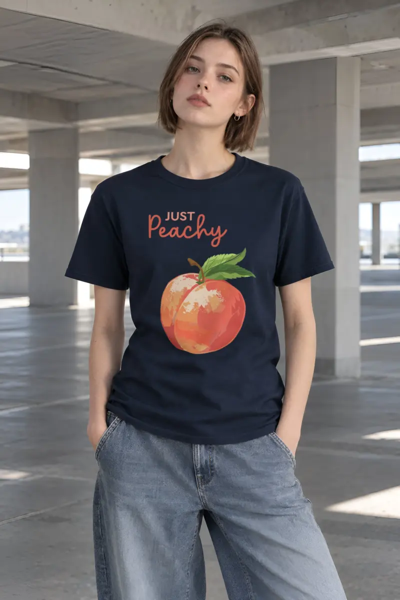 "Peach Bloom" Heavyweight Unisex Crewneck T-shirt
