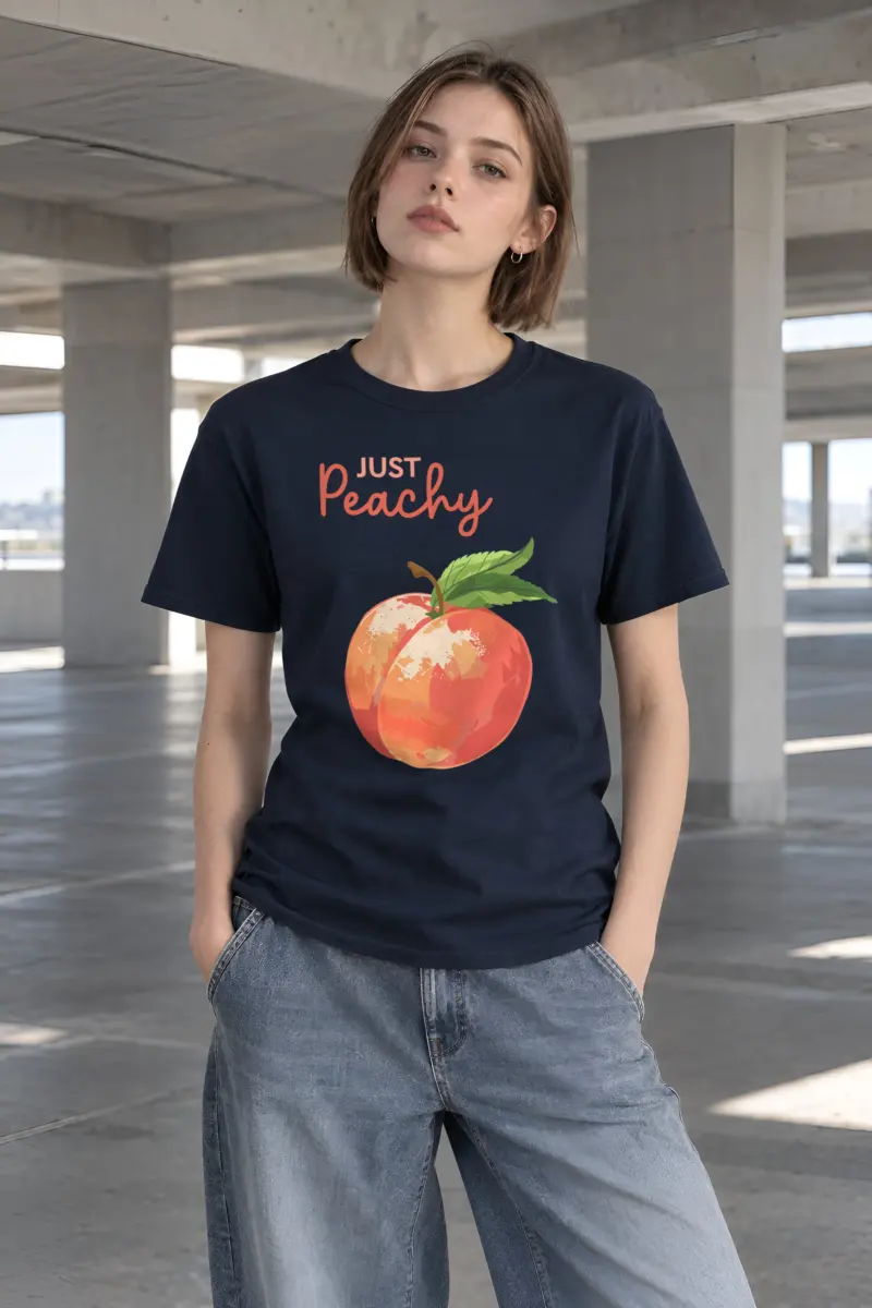 "Peach Bloom" Heavyweight Unisex Crewneck T-shirt