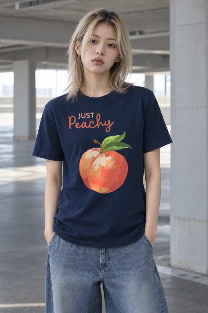 "Peach Bloom" Heavyweight Unisex Crewneck T-shirt