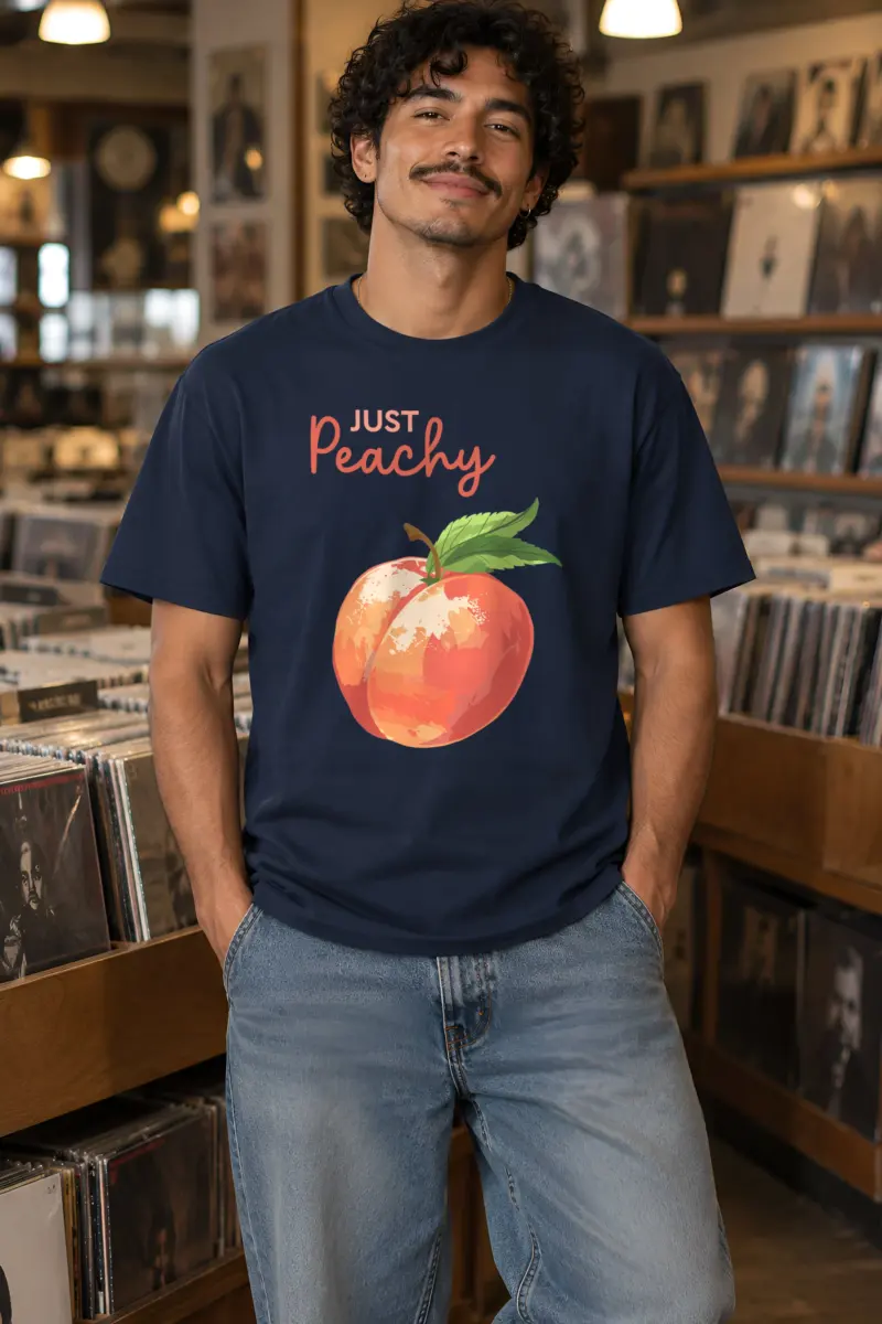 "Peach Bloom" Heavyweight Unisex Crewneck T-shirt