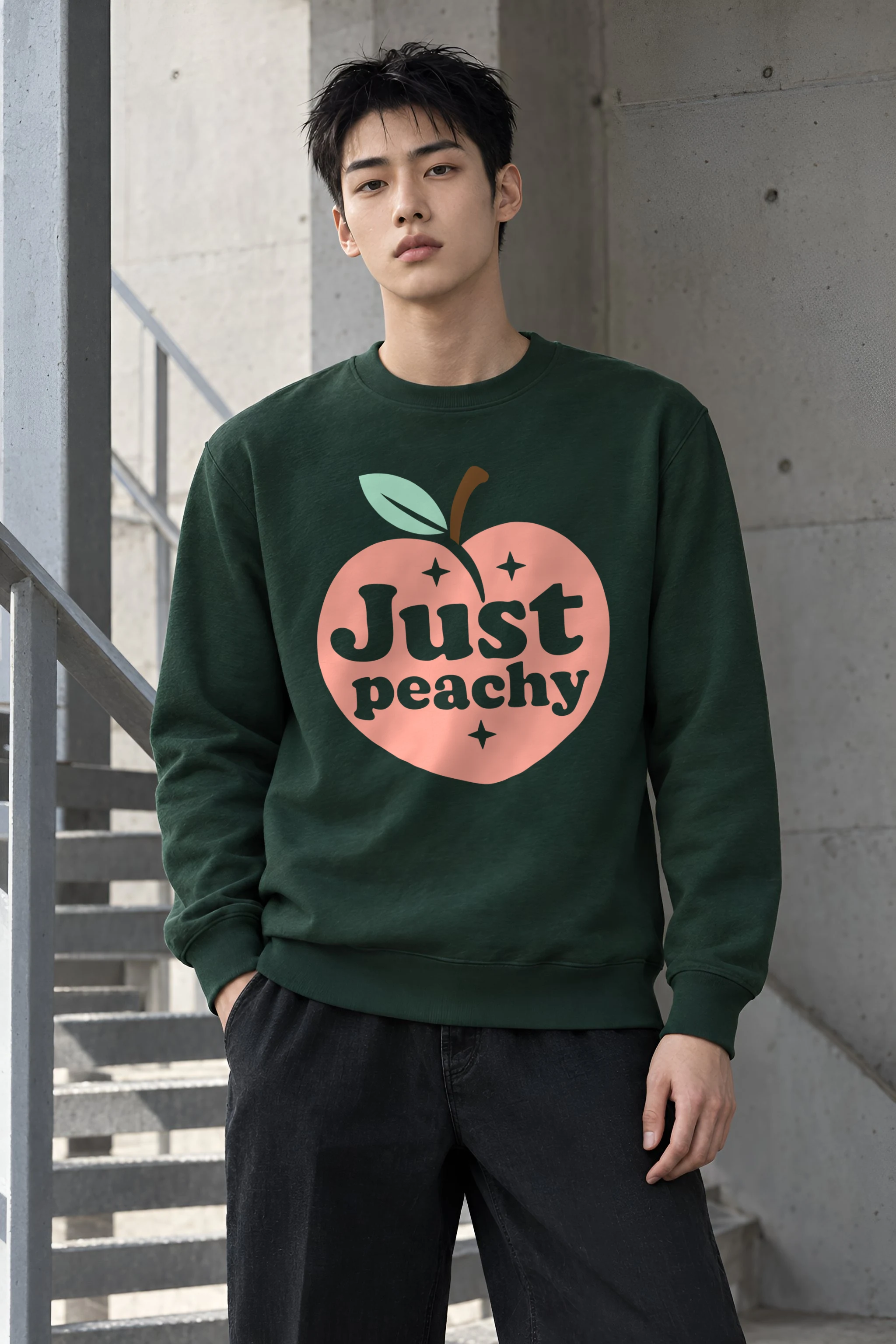 "Peach Leaf Sparkles" Heavy Blend Unisex Crewneck Sweatshirt