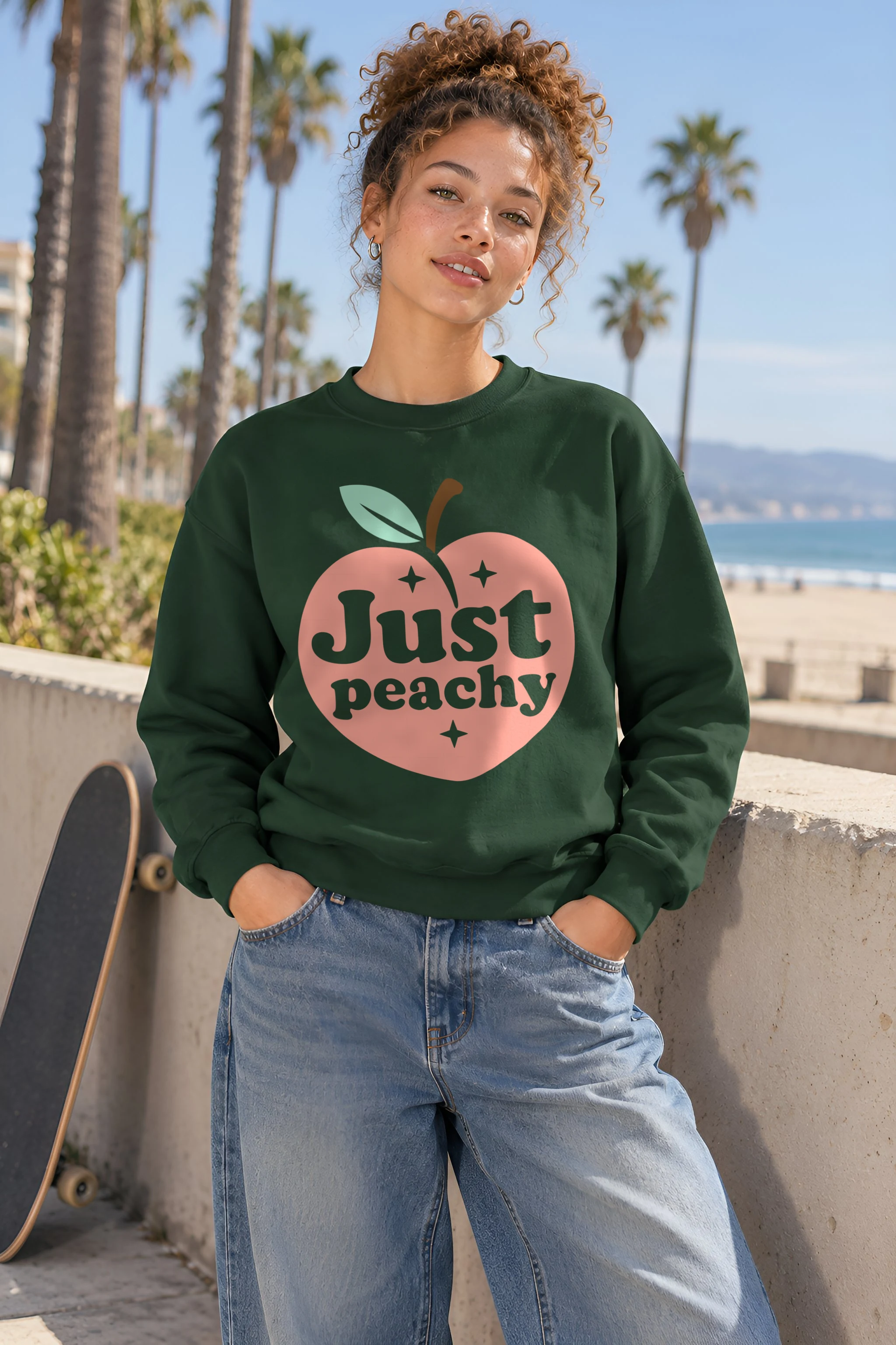 "Peach Leaf Sparkles" 1 Crewneck Sweatshirt