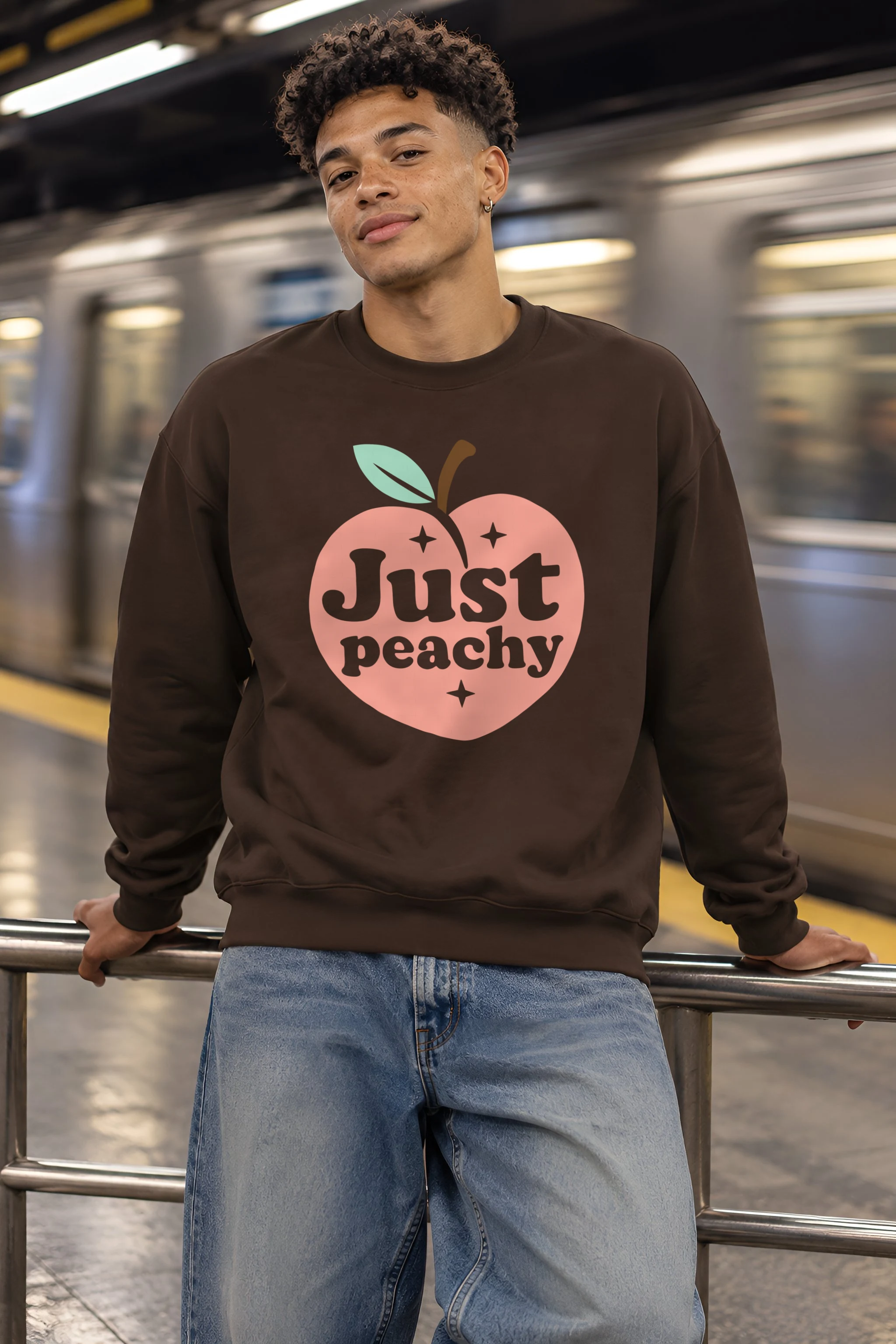 "Peach Leaf Sparkles" 1 Crewneck Sweatshirt