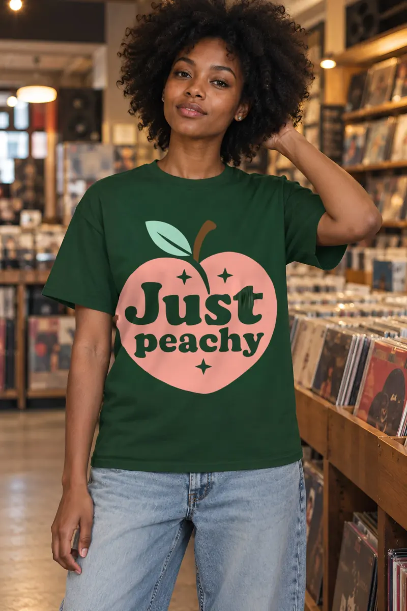 "Peach Sparkle Club" Heavyweight Unisex Crewneck T-shirt