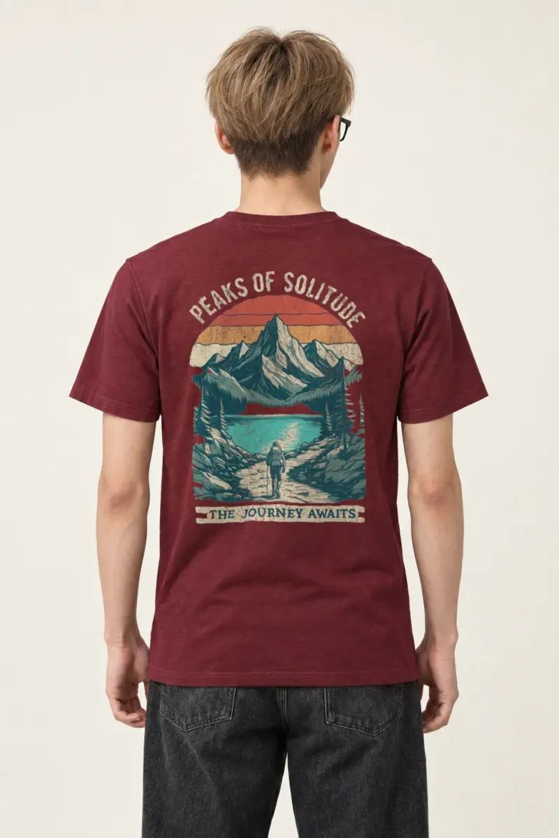 "Peaks Of Solitude" Heavyweight Unisex Crewneck T-shirt | Gildan 5000