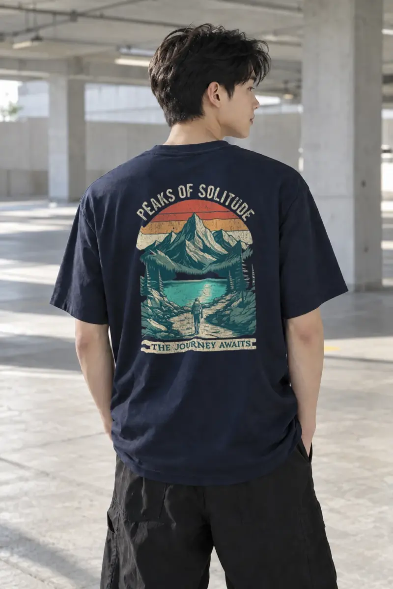 "Peaks Of Solitude" Heavyweight Unisex Crewneck T-shirt | Gildan 5000
