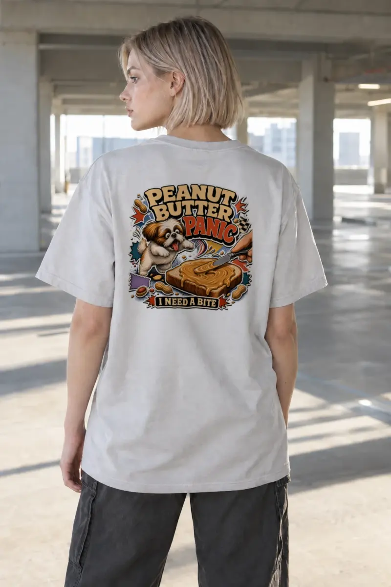 “Peanut Butter Panic” Heavyweight Unisex Crewneck T-shirt | Gildan 5000