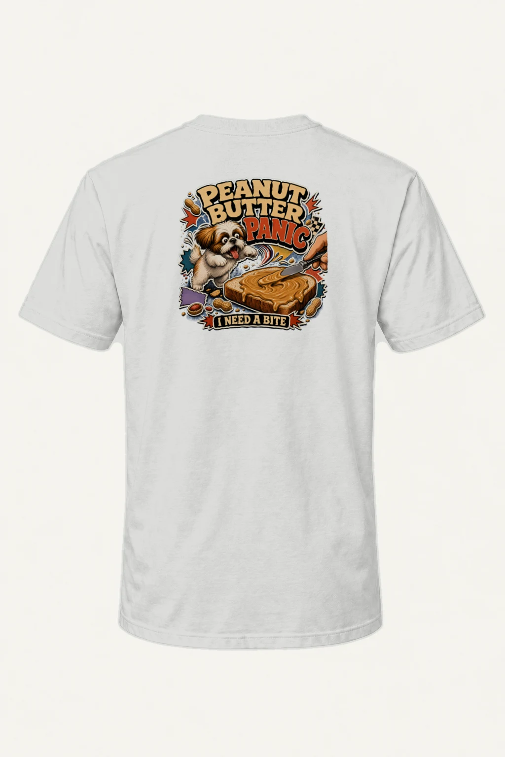 "Peanut Butter Panic" Heavyweight Unisex Crewneck T-shirt | Gildan 5000