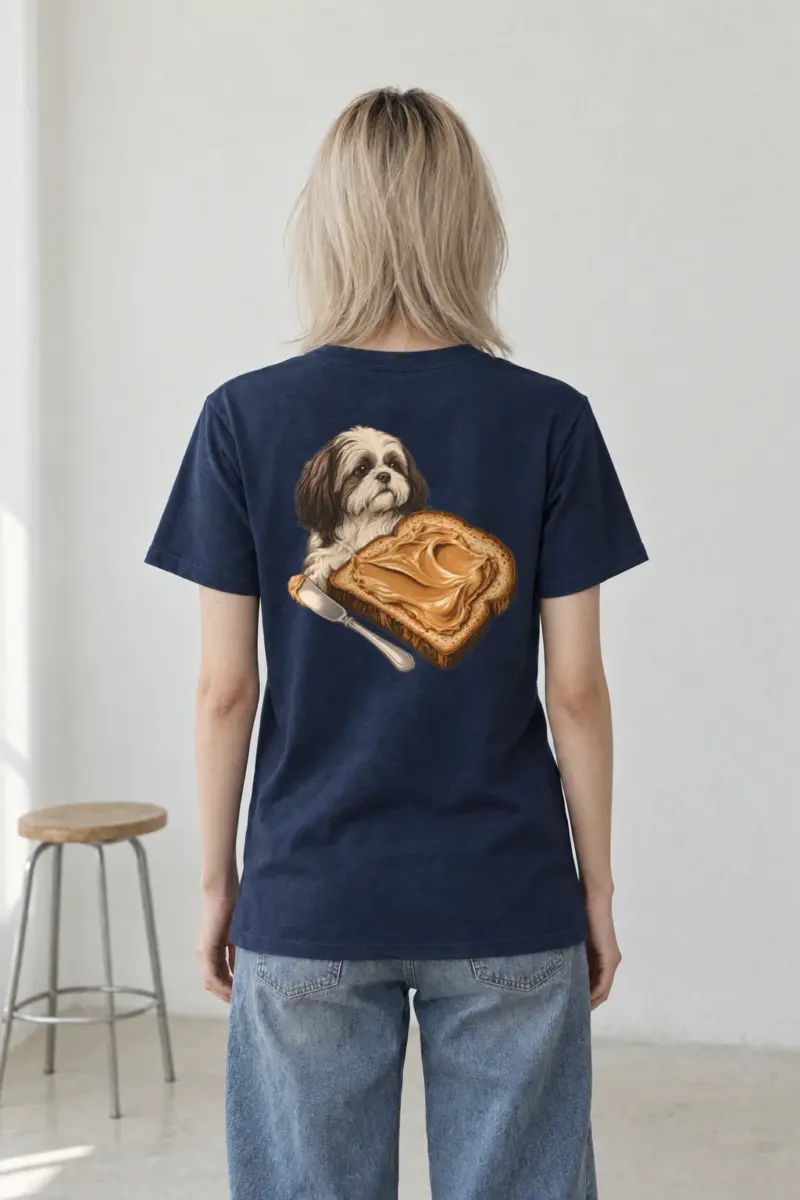 "Peanut Butter Shih Tzu" Heavyweight Unisex Crewneck T-shirt | Gildan 5000