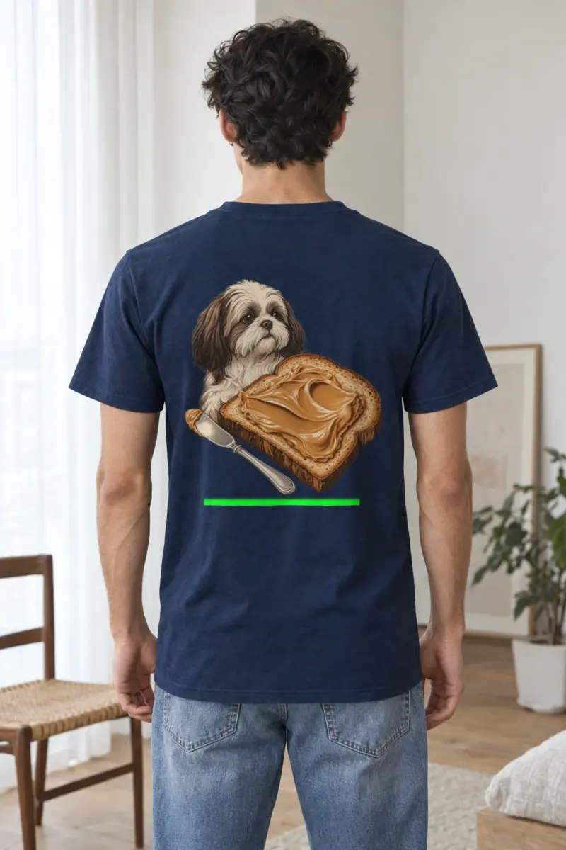 "Peanut Butter Shih Tzu" Heavyweight Unisex Crewneck T-shirt | Gildan 5000