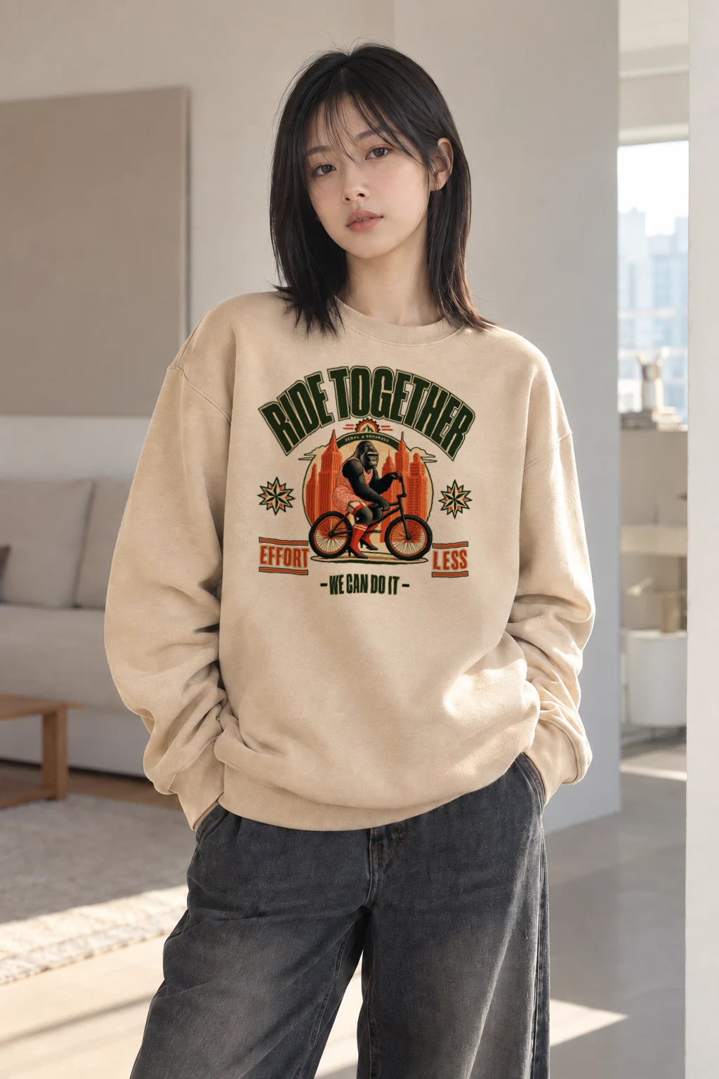 "Pedal And Progress" Heavy Blend Unisex Crewneck Sweatshirt | Gildan 18000