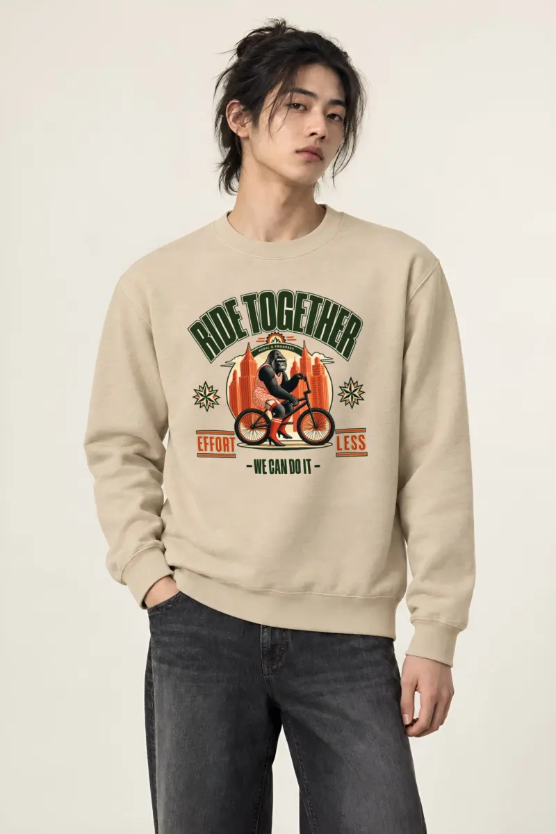 "Pedal And Progress" Heavy Blend Unisex Crewneck Sweatshirt