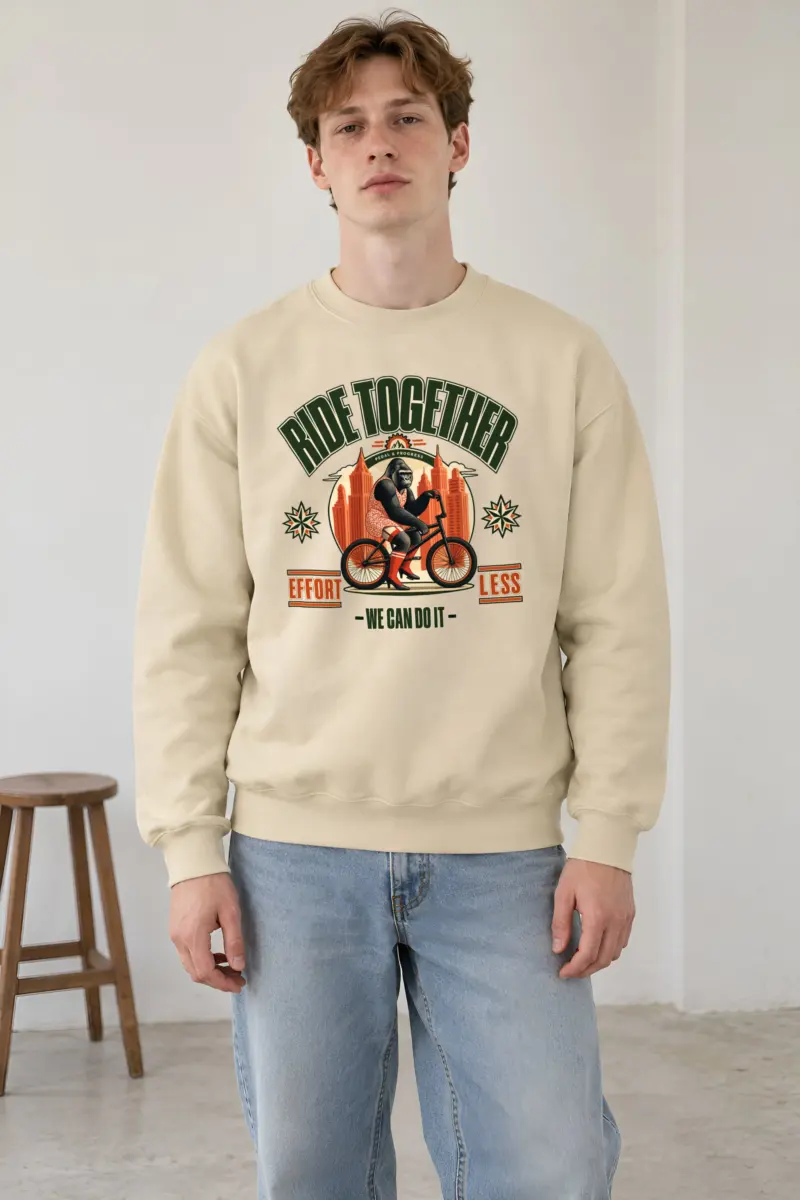 "Pedal And Progress" Heavy Blend Unisex Crewneck Sweatshirt