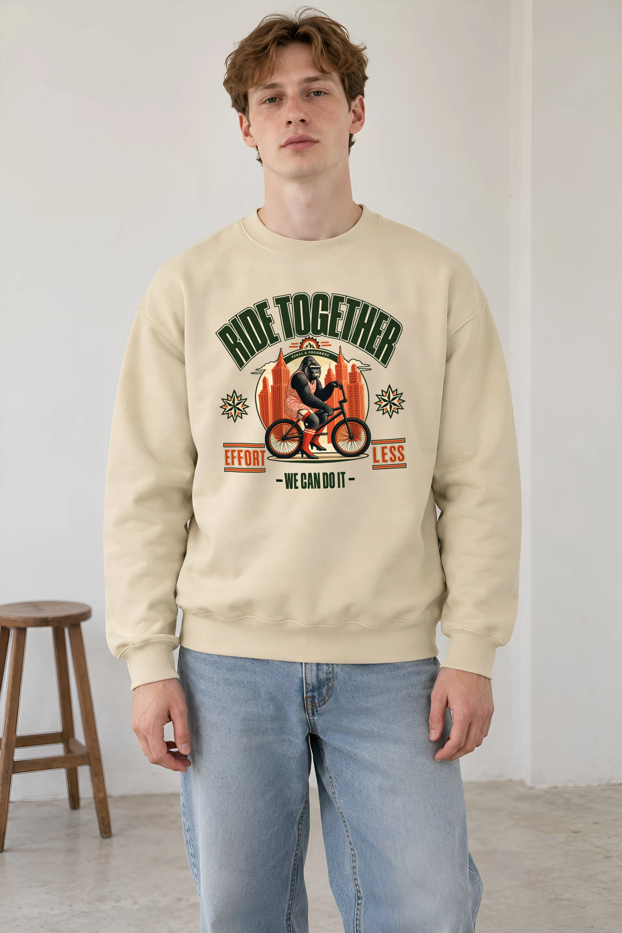 "Pedal And Progress" 1 Crewneck Sweatshirt