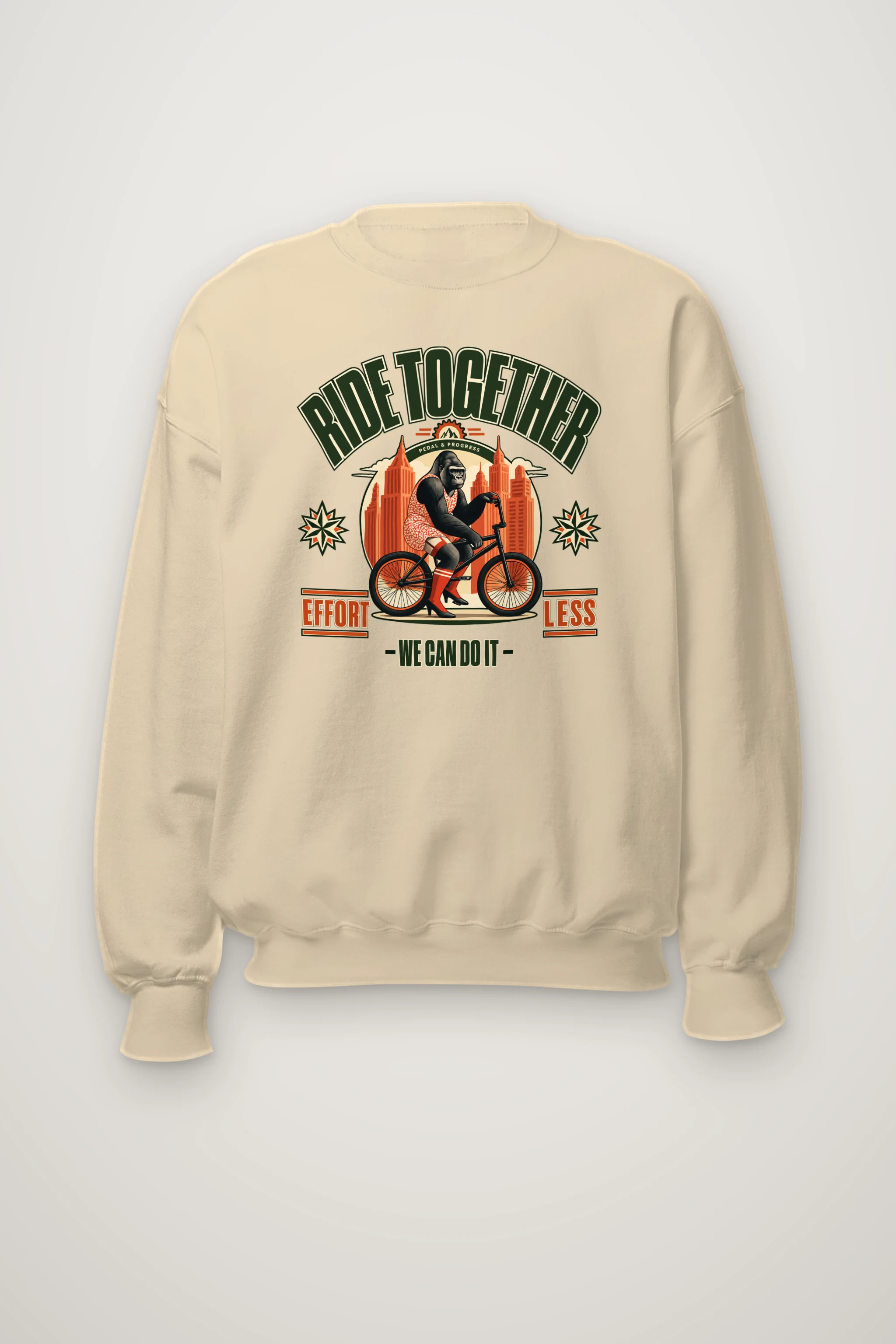 "Pedal And Progress" Heavy Blend Unisex Crewneck Sweatshirt
