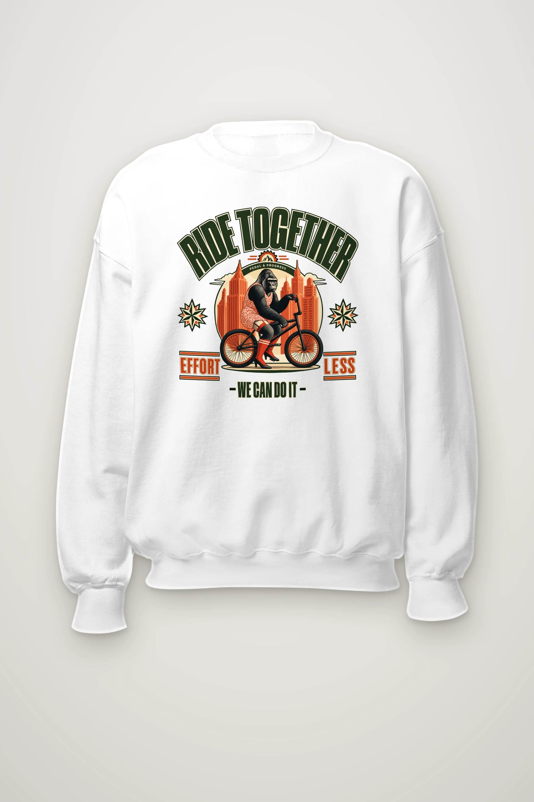 "Pedal And Progress" Heavy Blend Unisex Crewneck Sweatshirt