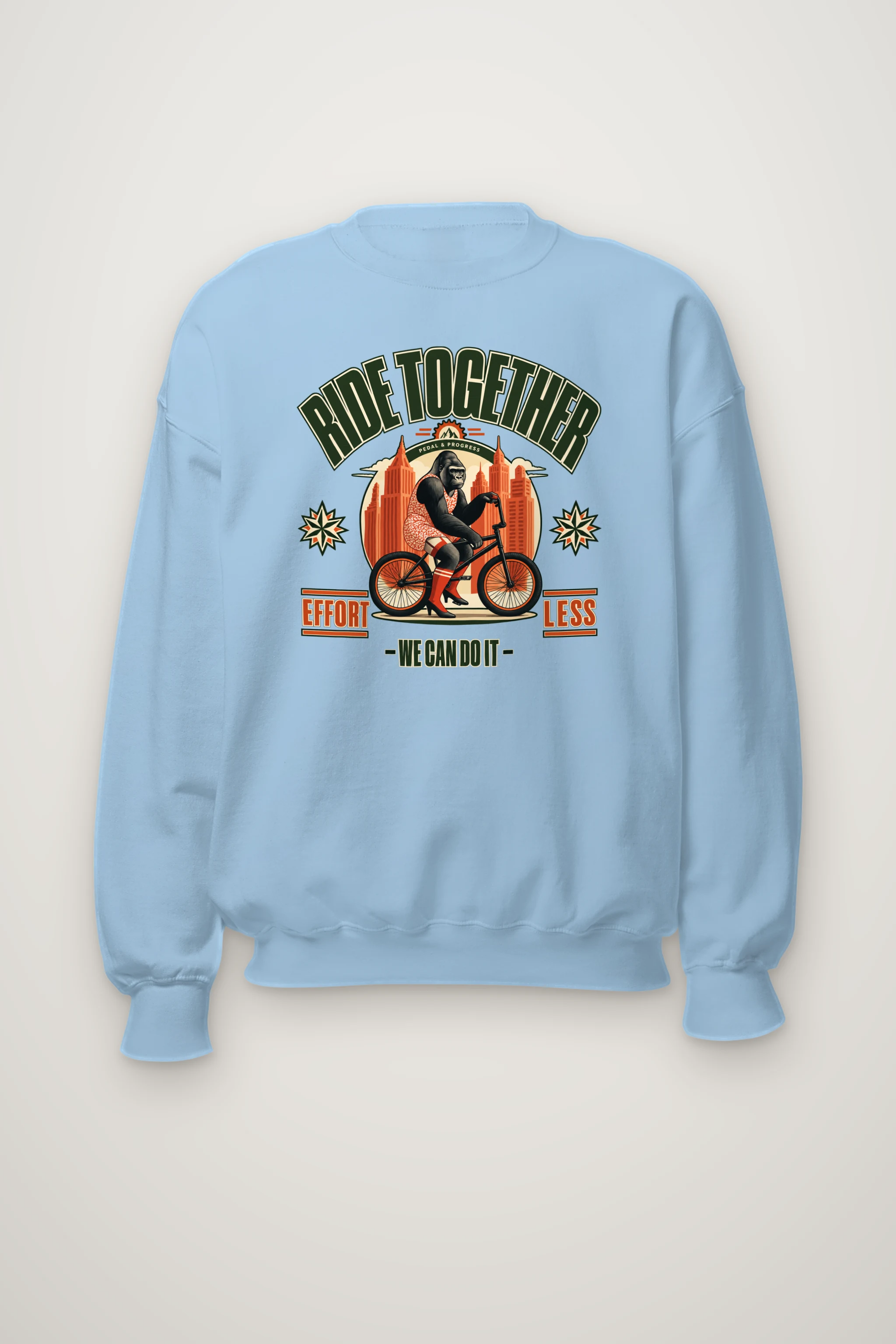 "Pedal And Progress" Heavy Blend Unisex Crewneck Sweatshirt