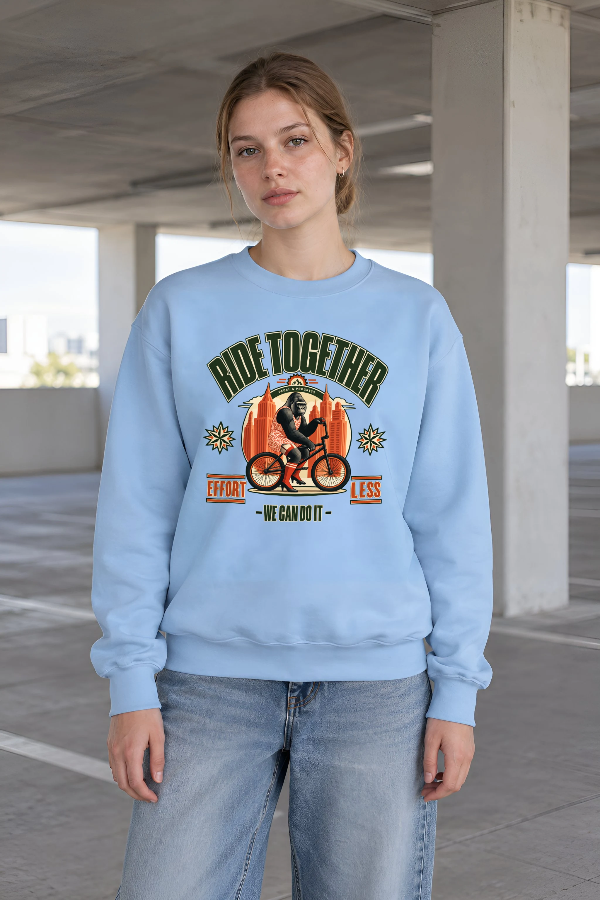 "Pedal And Progress" 1 Crewneck Sweatshirt