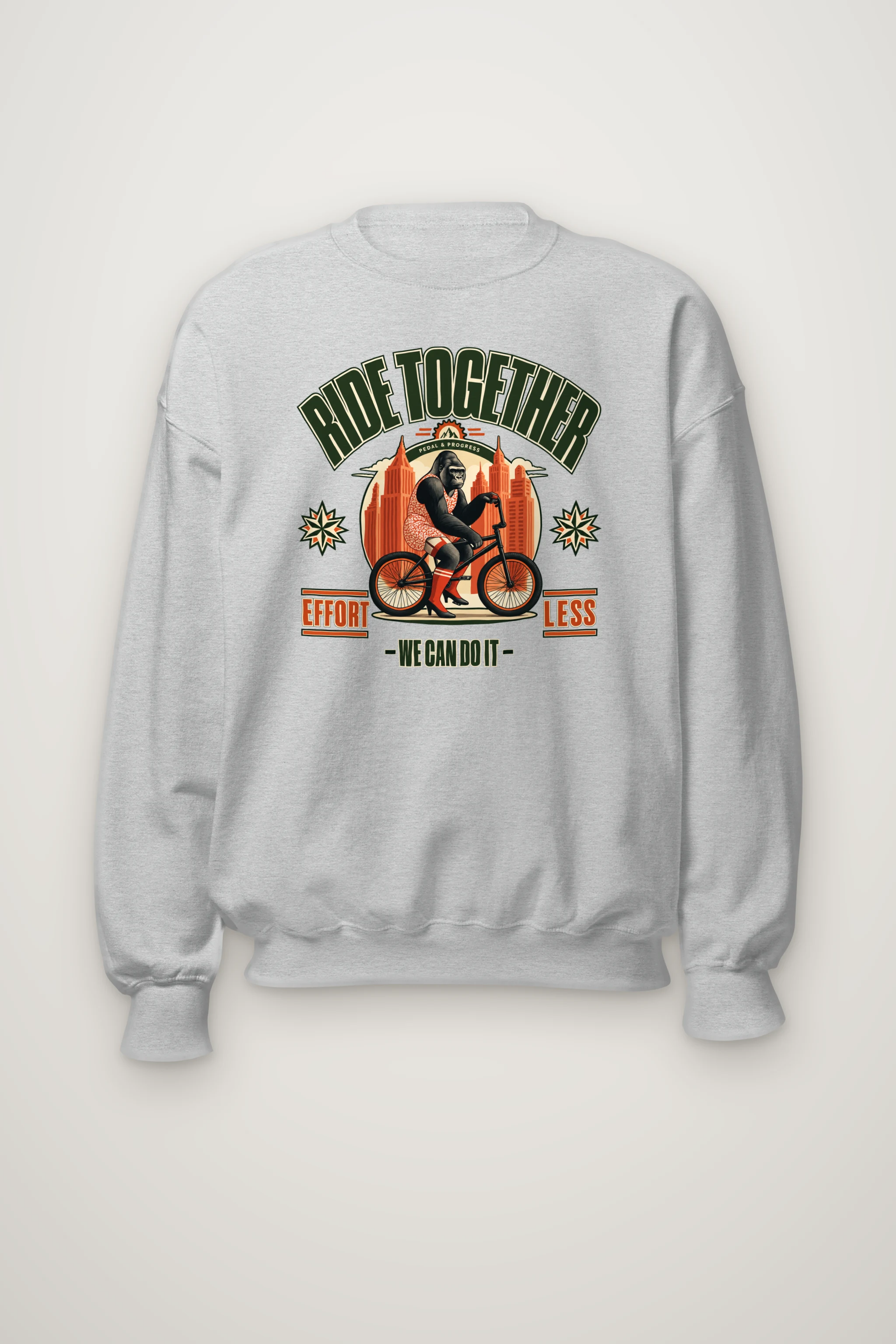 "Pedal And Progress" Heavy Blend Unisex Crewneck Sweatshirt
