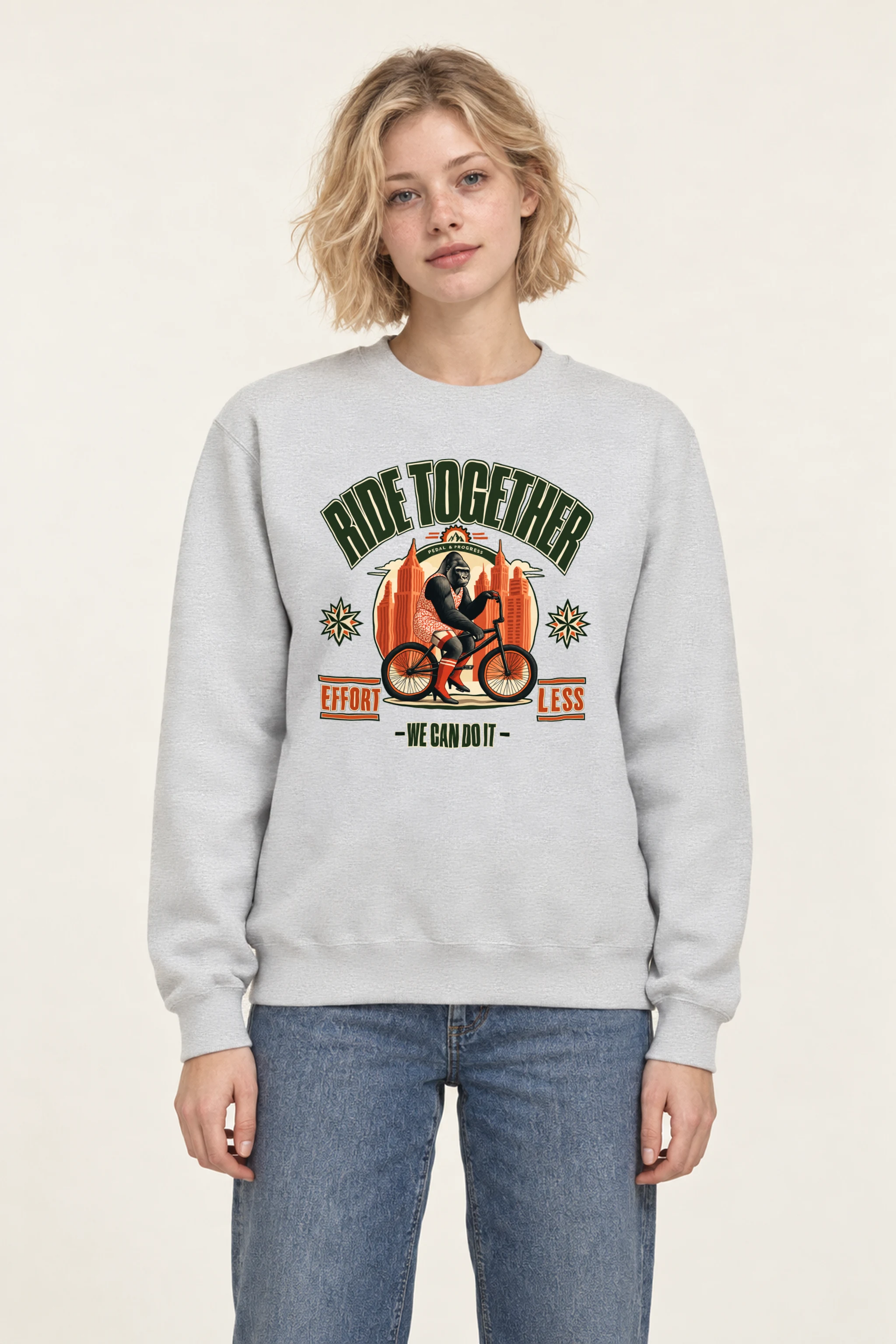 "Pedal And Progress" 1 Crewneck Sweatshirt