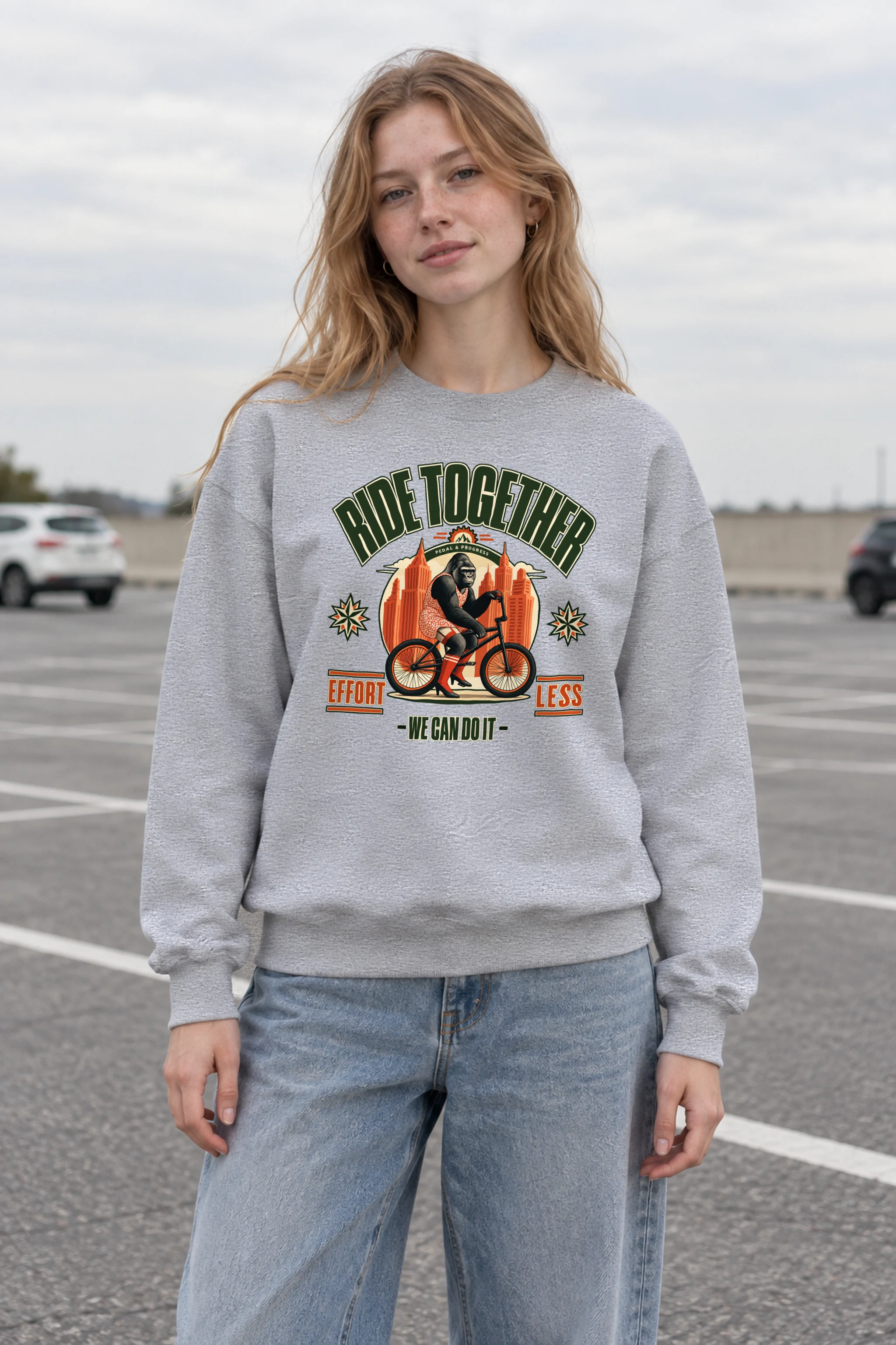 "Pedal And Progress" 1 Crewneck Sweatshirt