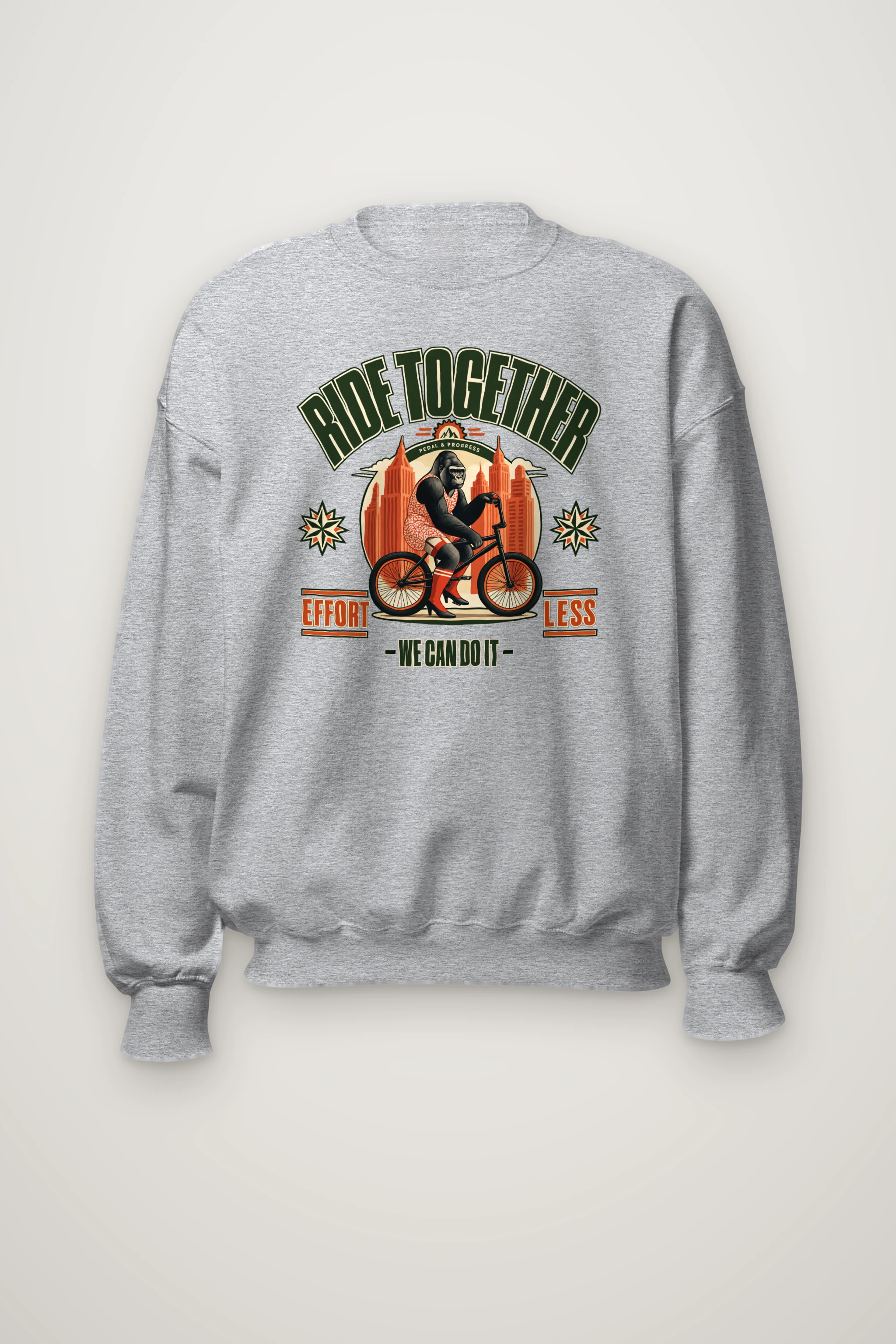 "Pedal And Progress" Heavy Blend Unisex Crewneck Sweatshirt