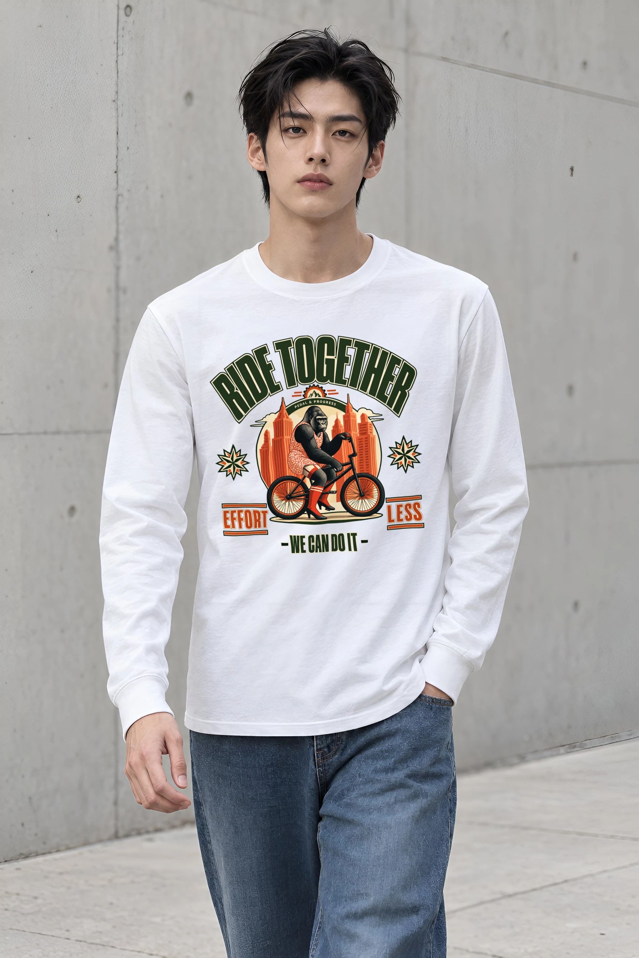 "Pedal And Progress" Unisex Longsleeve T-shirt