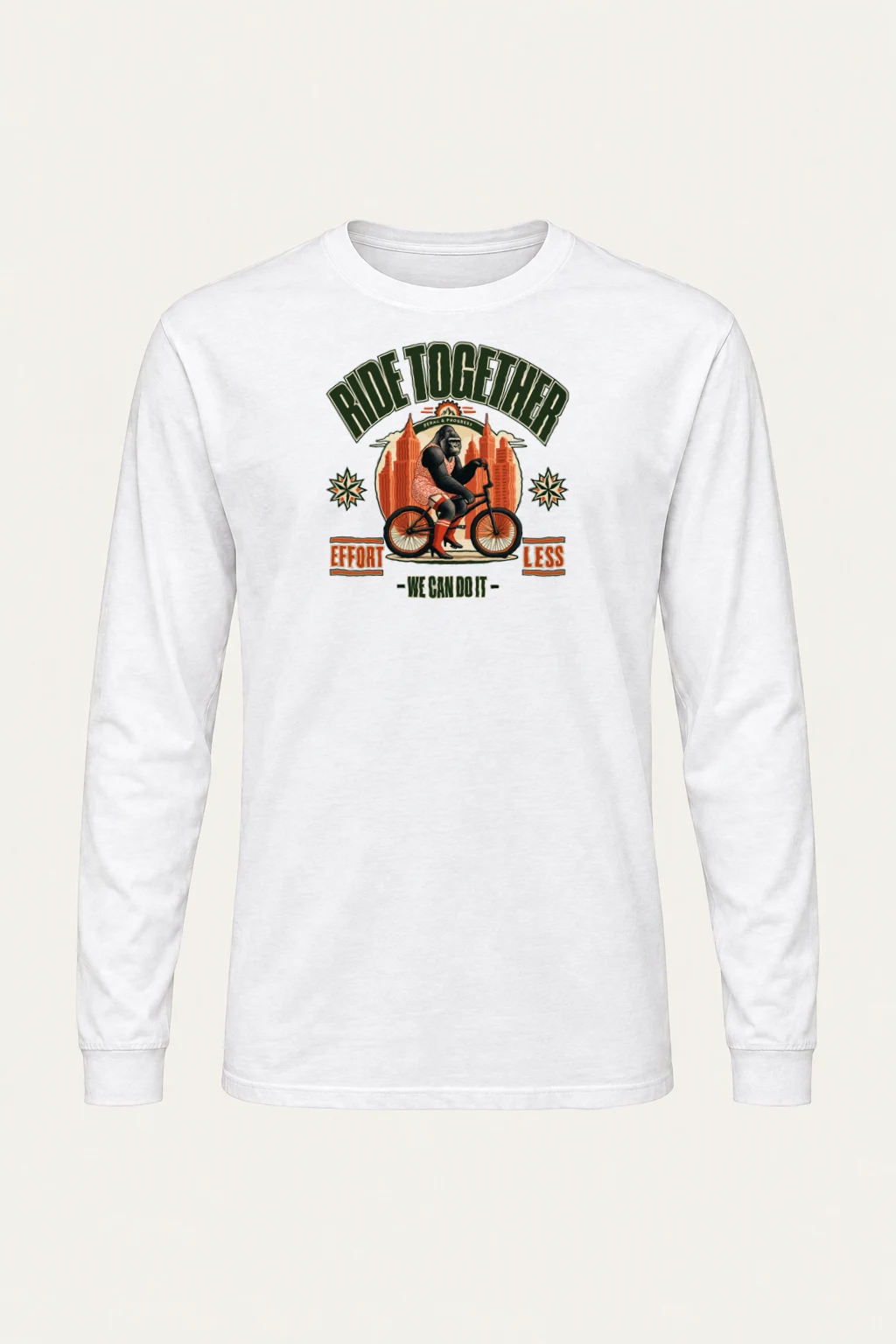 "Pedal And Progress" Unisex Longsleeve T-shirt | Gildan 2400