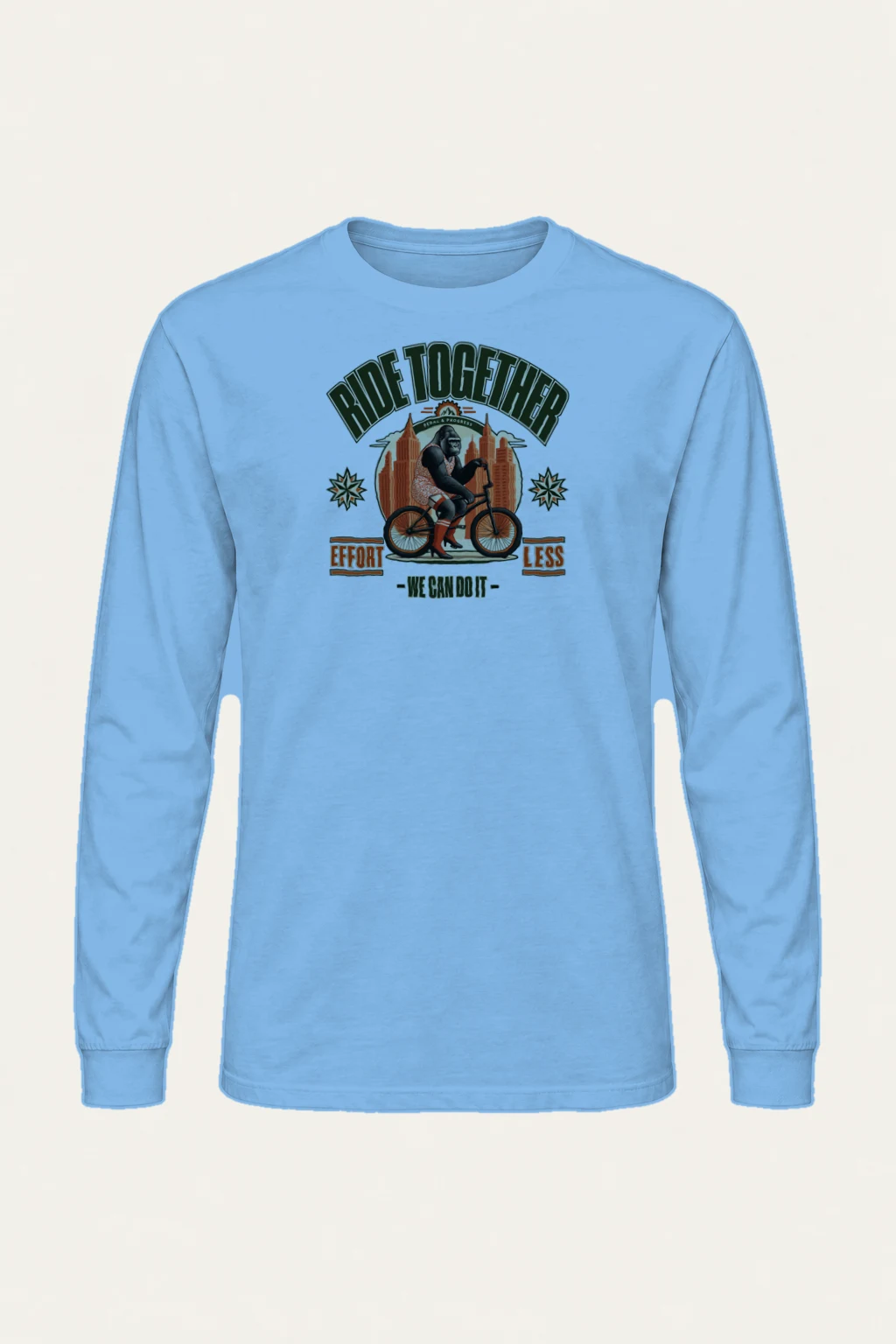 "Pedal And Progress" Unisex Longsleeve T-shirt | Gildan 2400