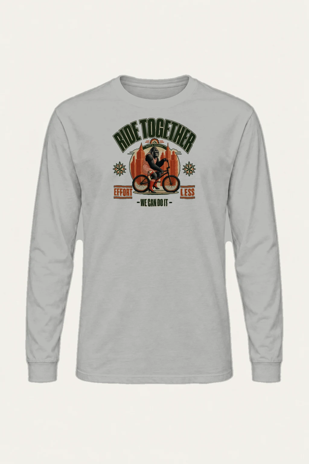 "Pedal And Progress" Unisex Longsleeve T-shirt | Gildan 2400