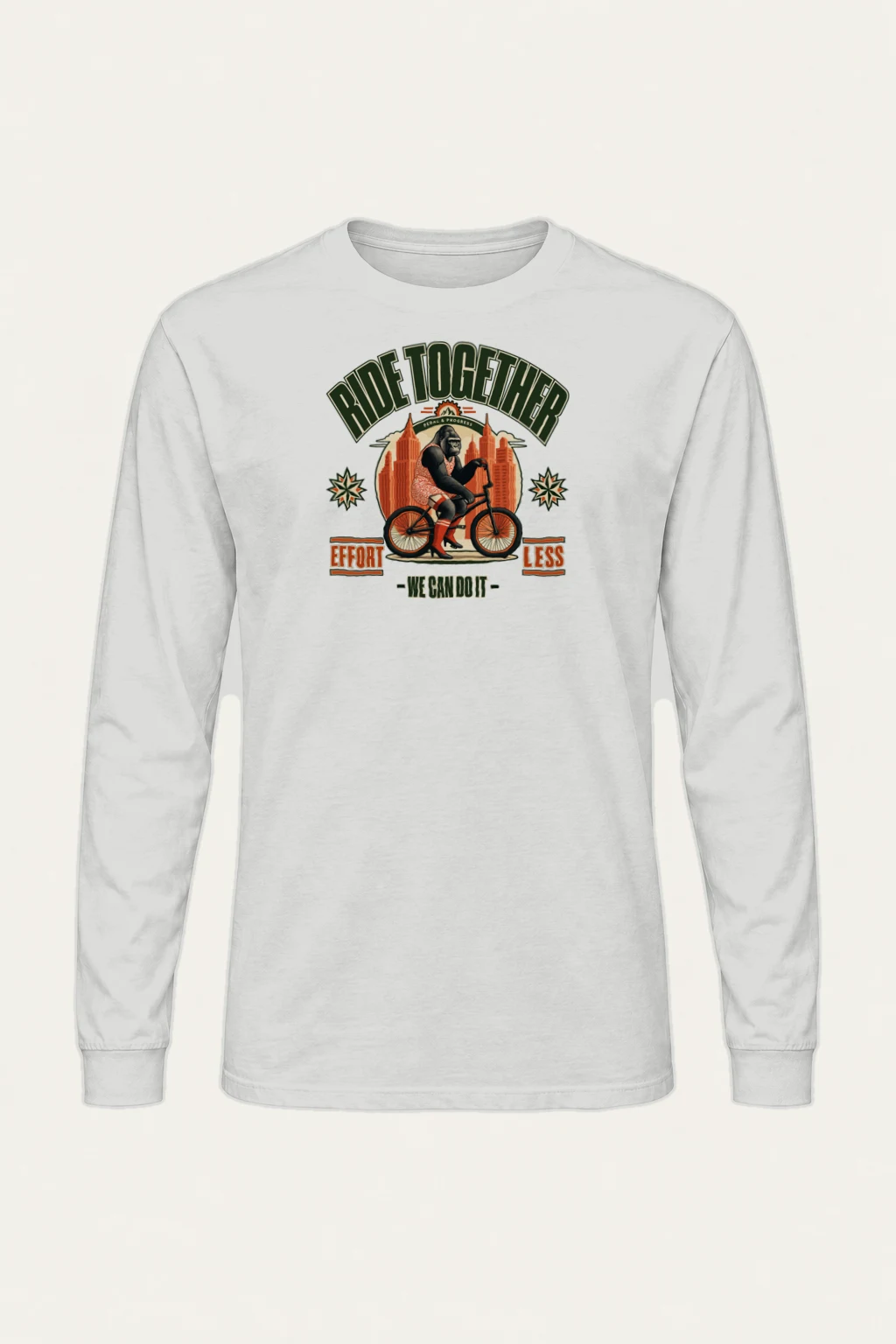 "Pedal And Progress" Unisex Longsleeve T-shirt | Gildan 2400