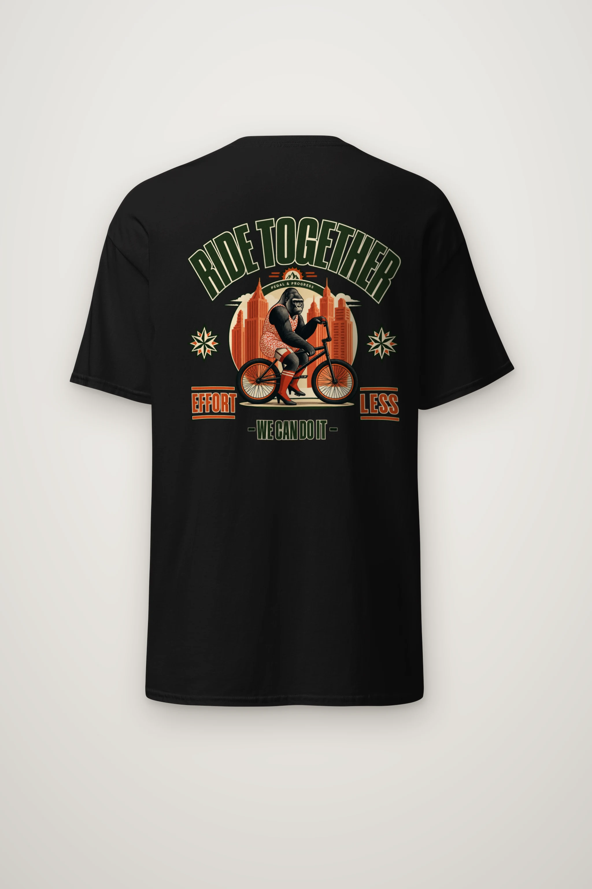 "Pedal & Progress" Heavyweight Unisex Crewneck T-shirt