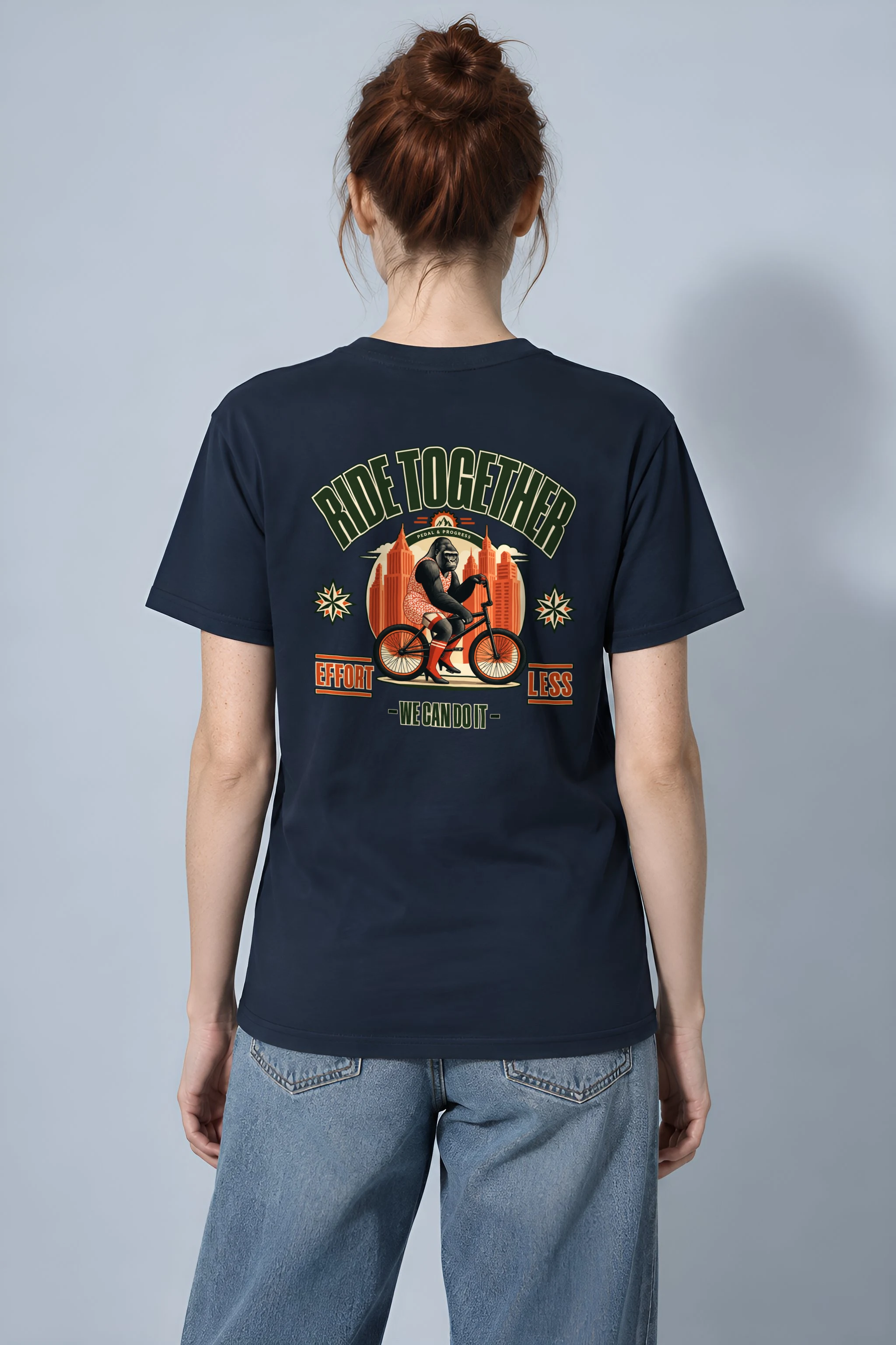 "Pedal & Progress" Heavyweight Unisex Crewneck T-shirt