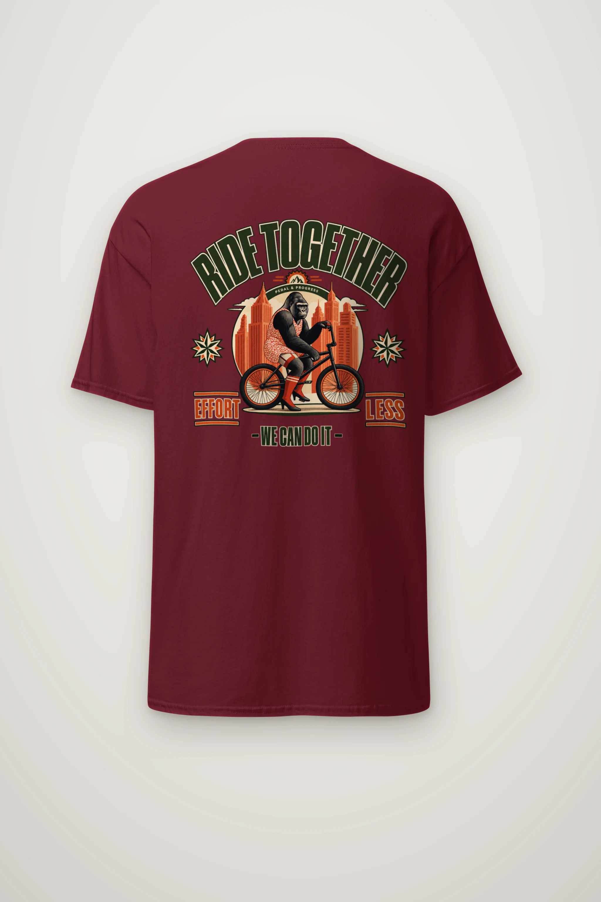 "Pedal & Progress" Heavyweight Unisex Crewneck T-shirt