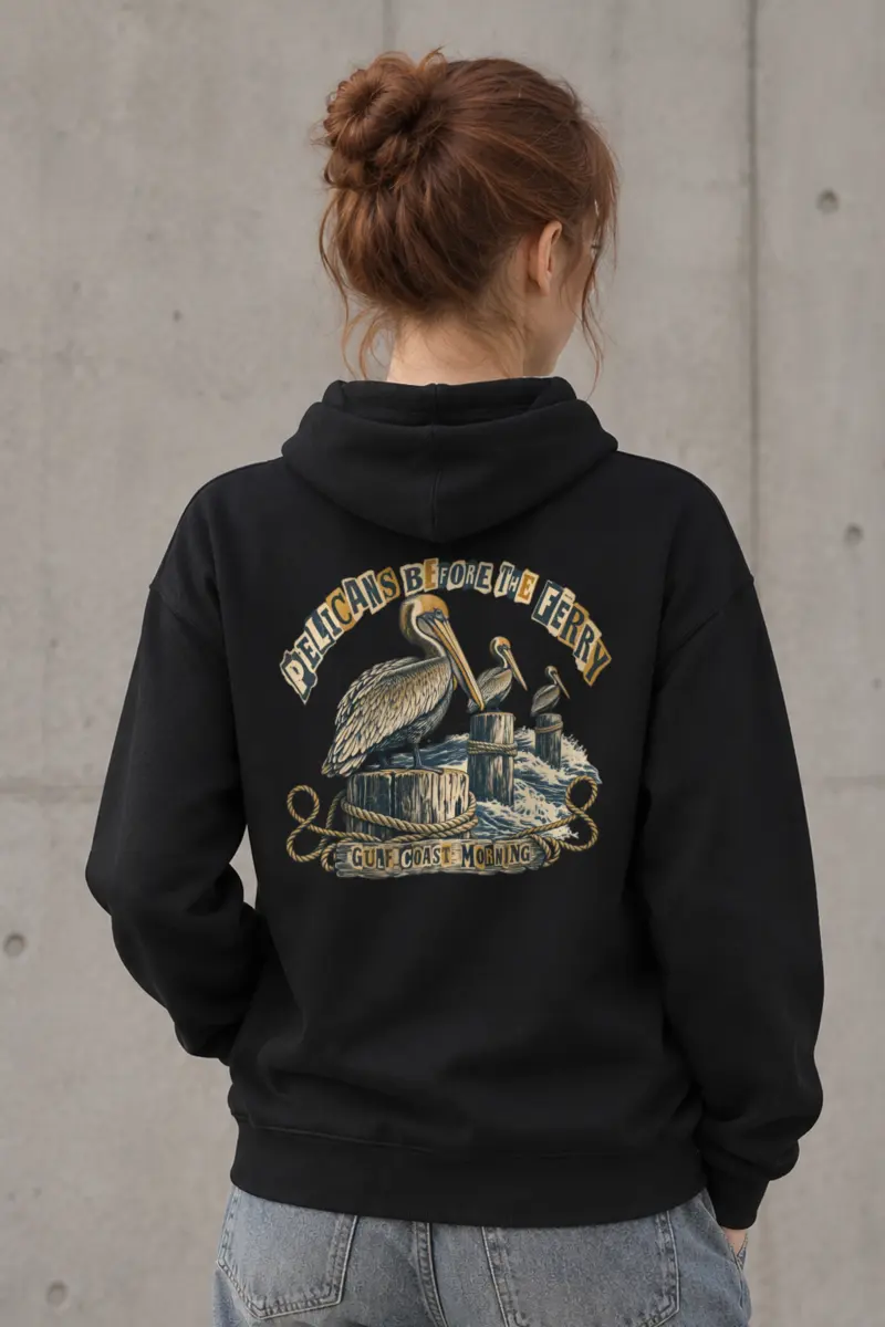 "Pelicans Before the Ferry" Heavy Blend Unisex Pullover Hoodie