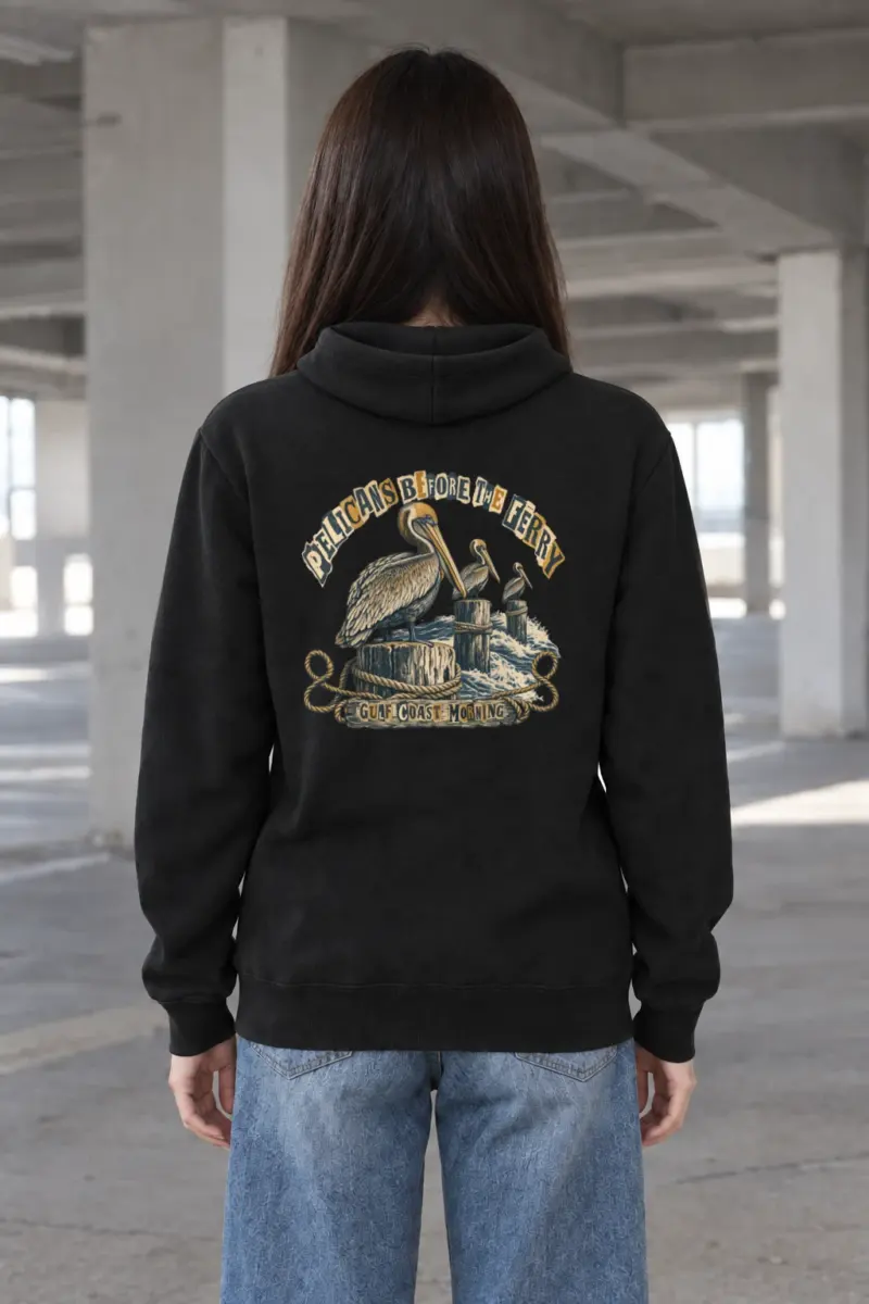 "Pelicans Before the Ferry" Heavy Blend Unisex Pullover Hoodie