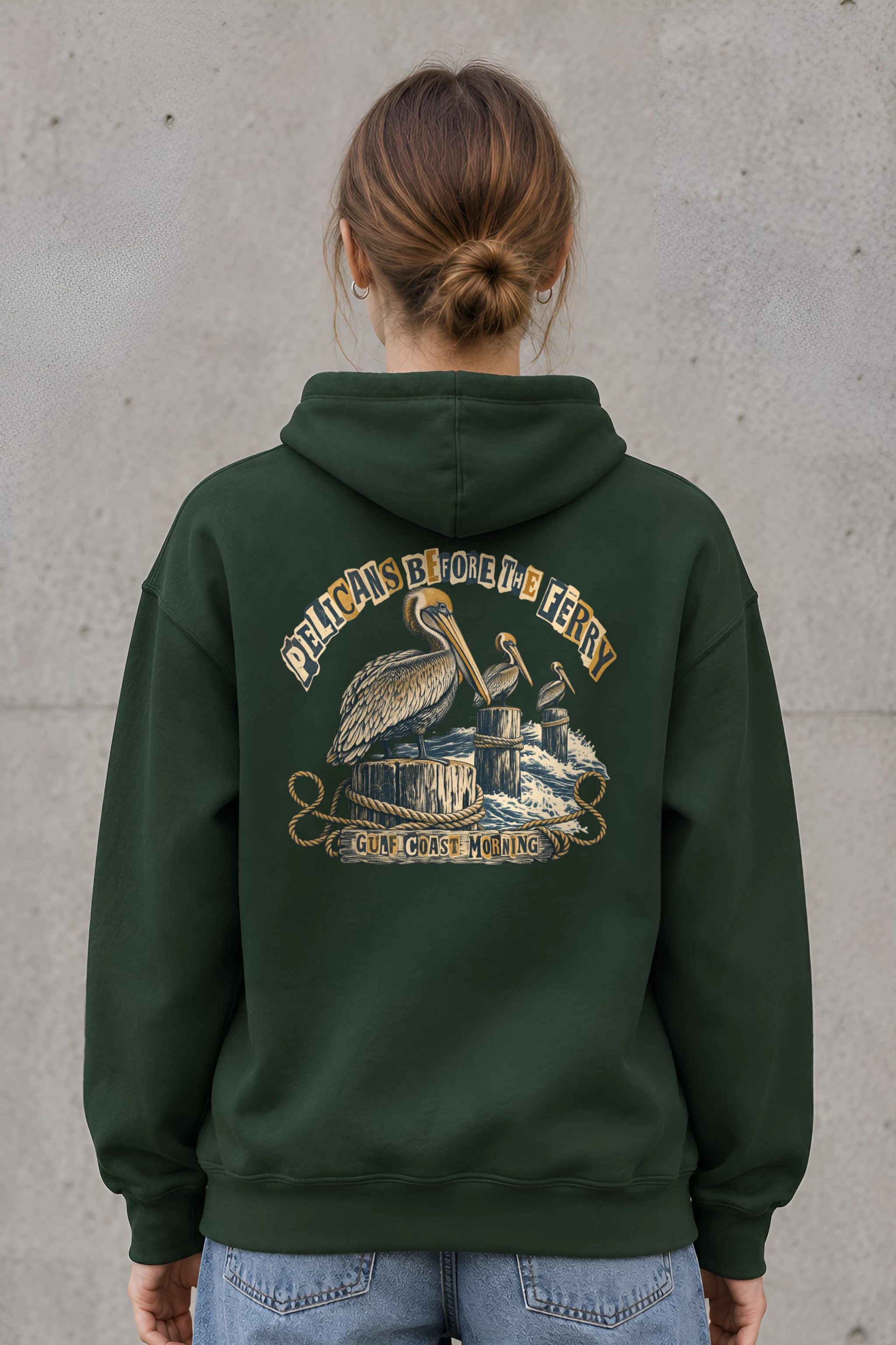 "Pelicans Before the Ferry" Heavy Blend Unisex Pullover Hoodie