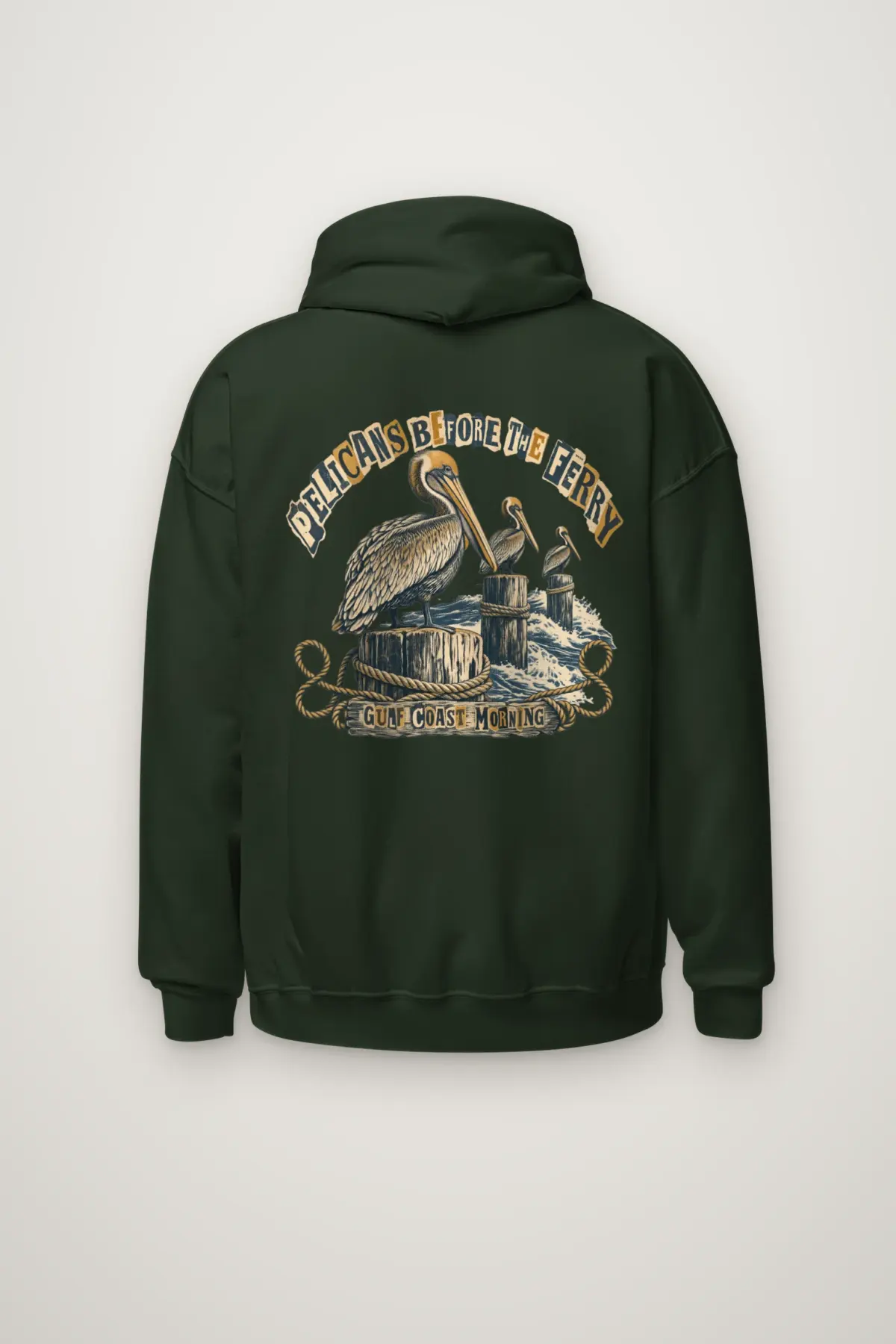 "Pelicans Before the Ferry" Heavy Blend Unisex Pullover Hoodie