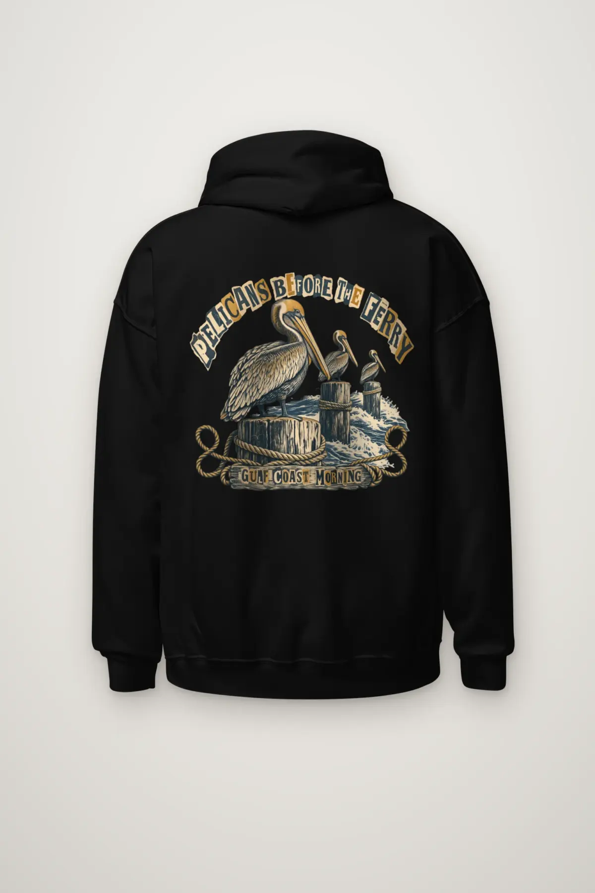 "Pelicans Before the Ferry" Heavy Blend Unisex Pullover Hoodie