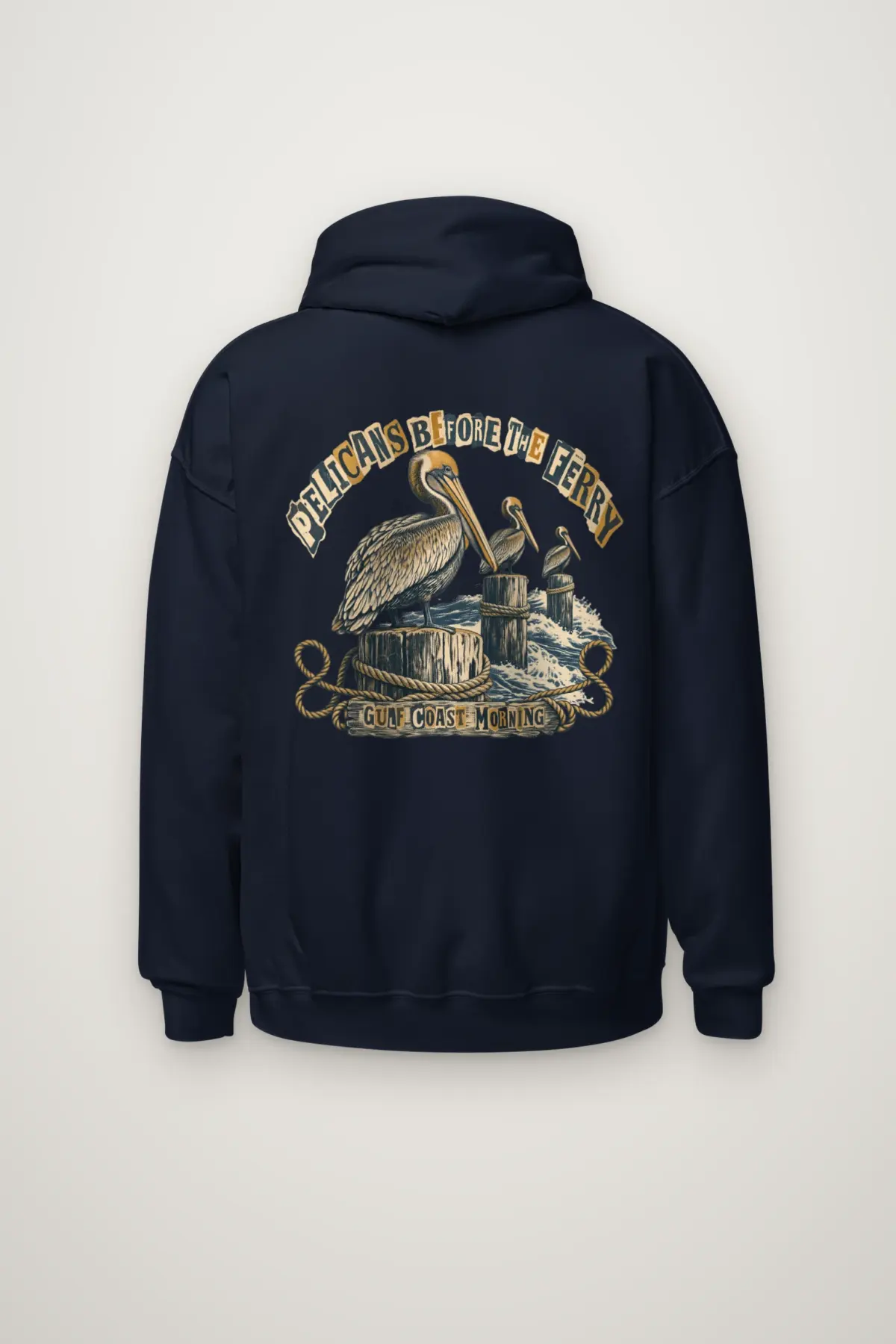 "Pelicans Before the Ferry" Heavy Blend Unisex Pullover Hoodie