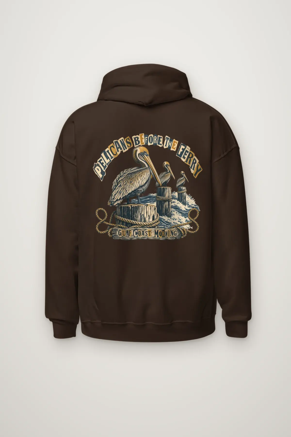 "Pelicans Before the Ferry" Heavy Blend Unisex Pullover Hoodie