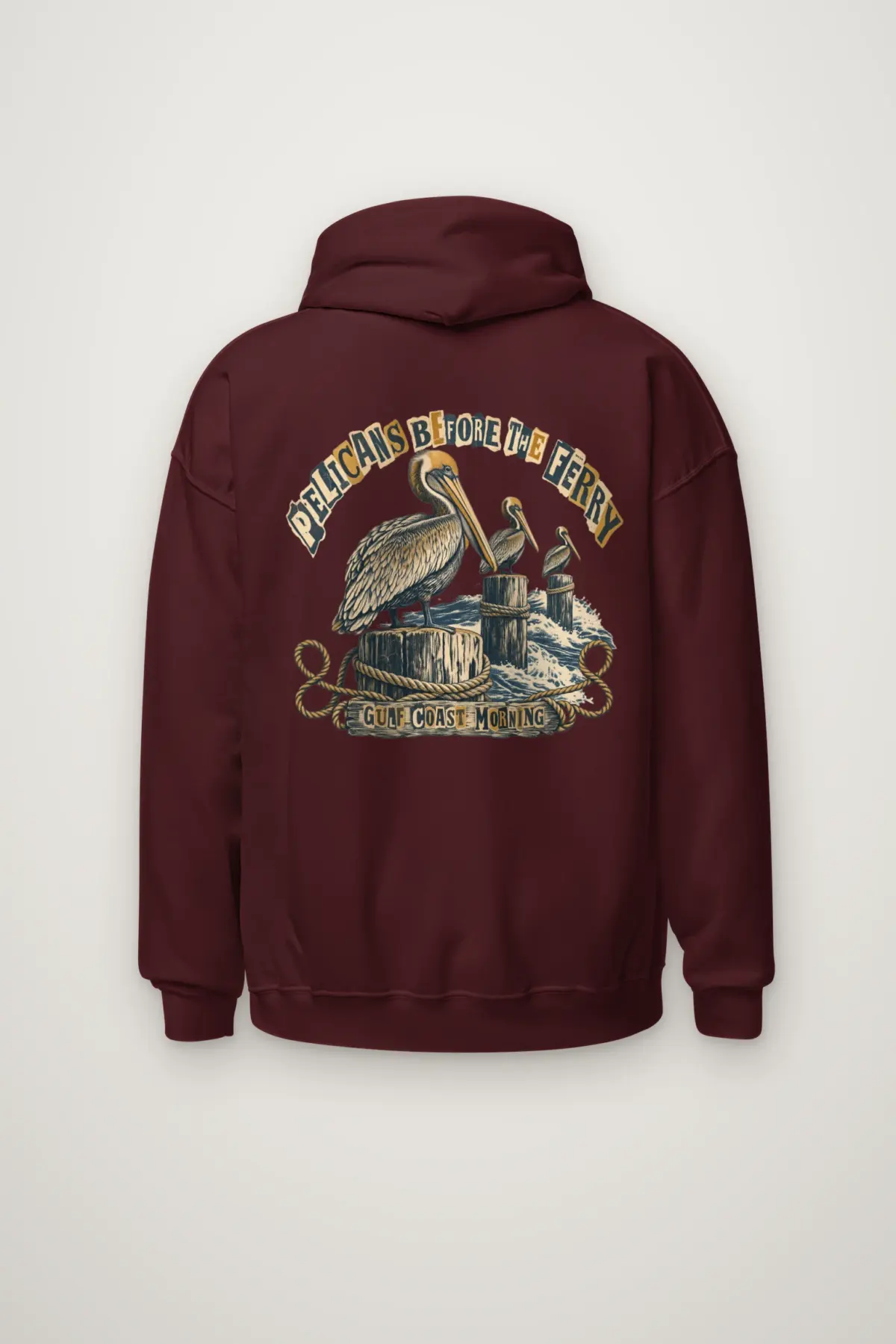 "Pelicans Before the Ferry" Heavy Blend Unisex Pullover Hoodie