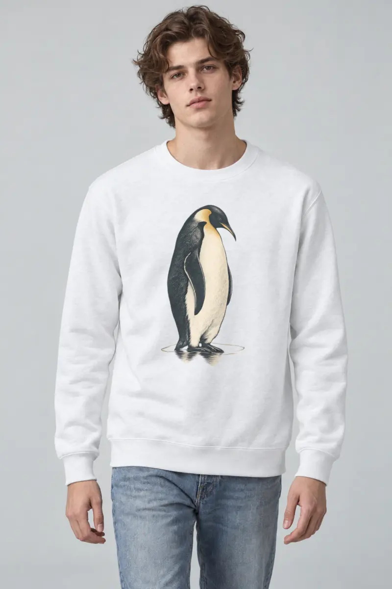 "Penguin Water Reflection" Heavy Blend Unisex Crewneck Sweatshirt