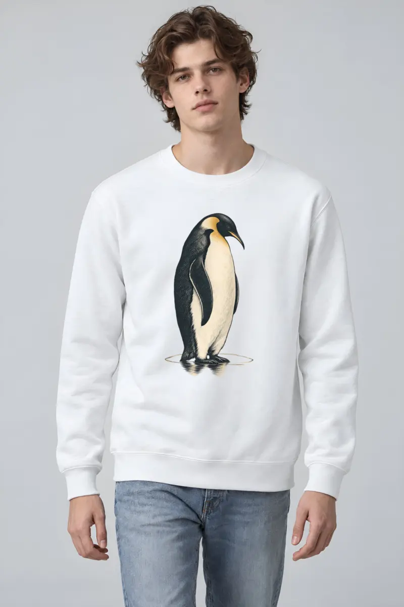 "Penguin Water Reflection" Heavy Blend Unisex Crewneck Sweatshirt
